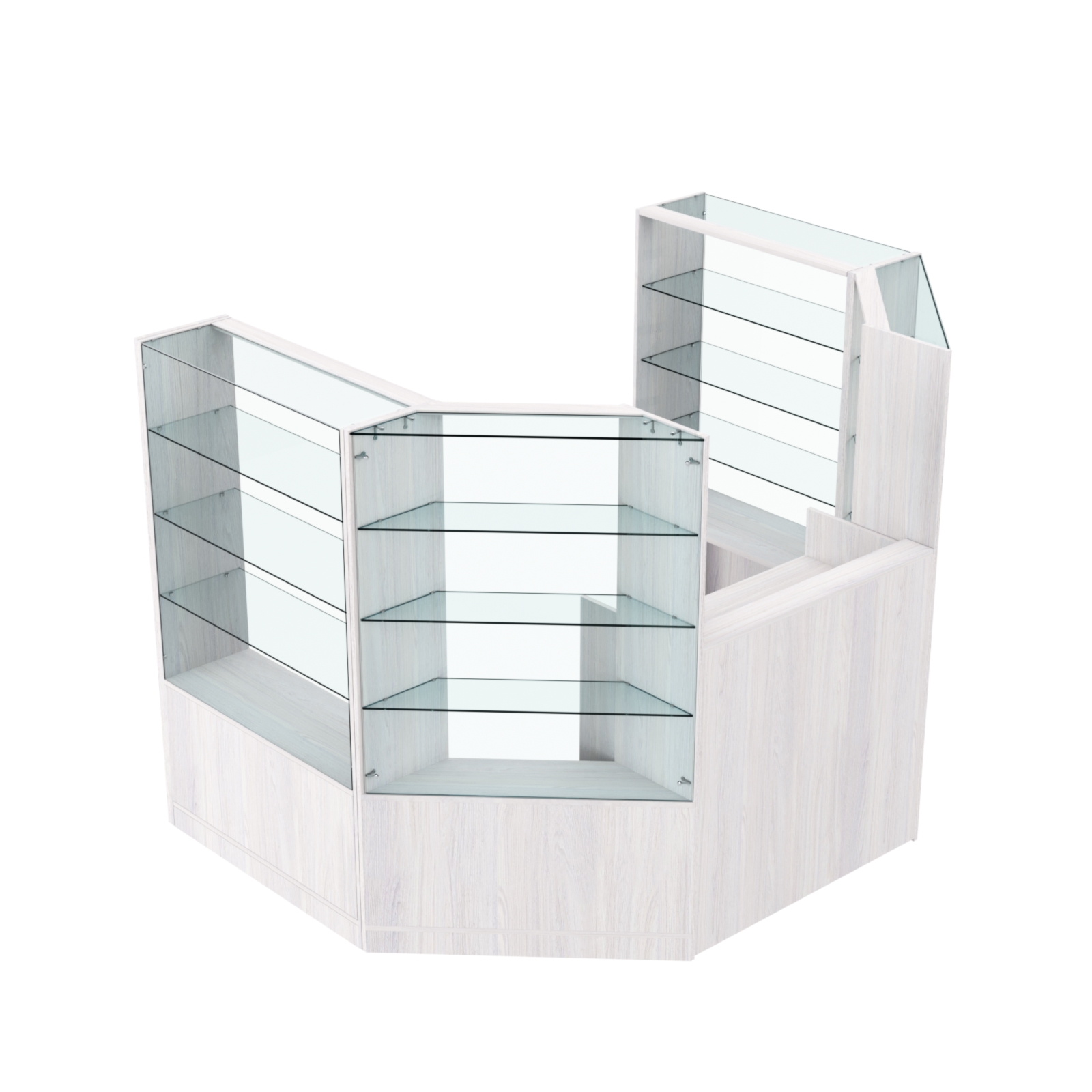 Торговый пристенный островок ГРАЦИЯ №1 (открытый) (3.3 кв.м) Ясень Анкор светлый