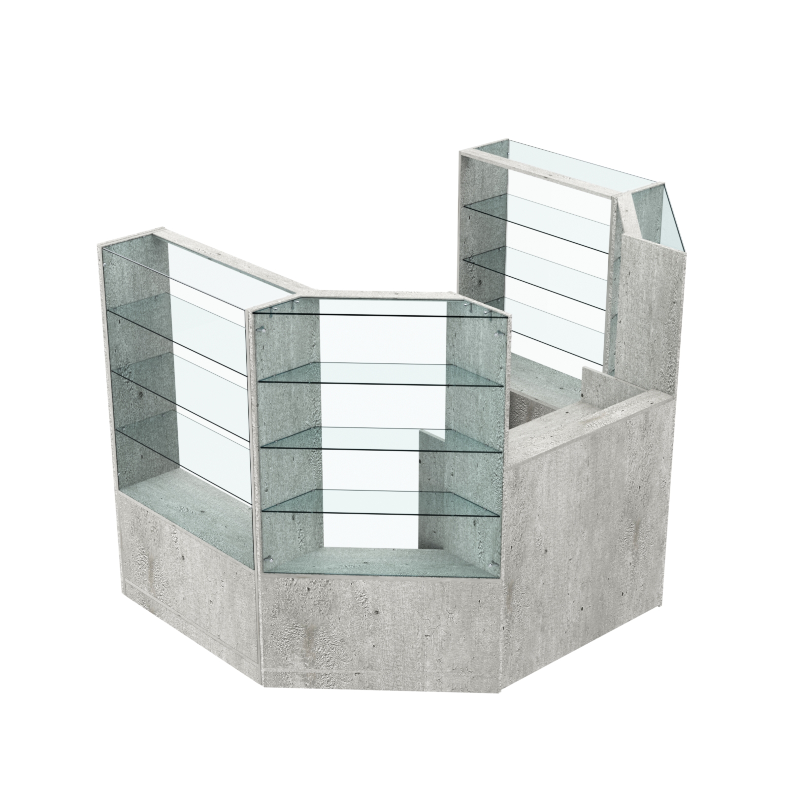 Торговый пристенный островок ГРАЦИЯ №1 (открытый) (3.3 кв.м) Метрополитан Грей