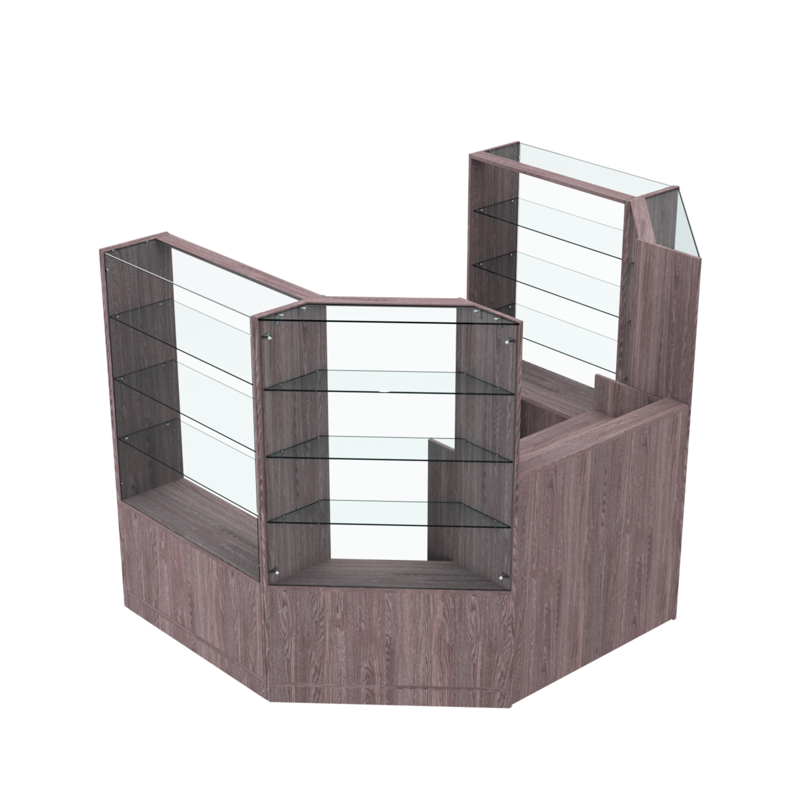 Торговый пристенный островок ГРАЦИЯ №1 (открытый) (3.3 кв.м) Ясень Анкор темный