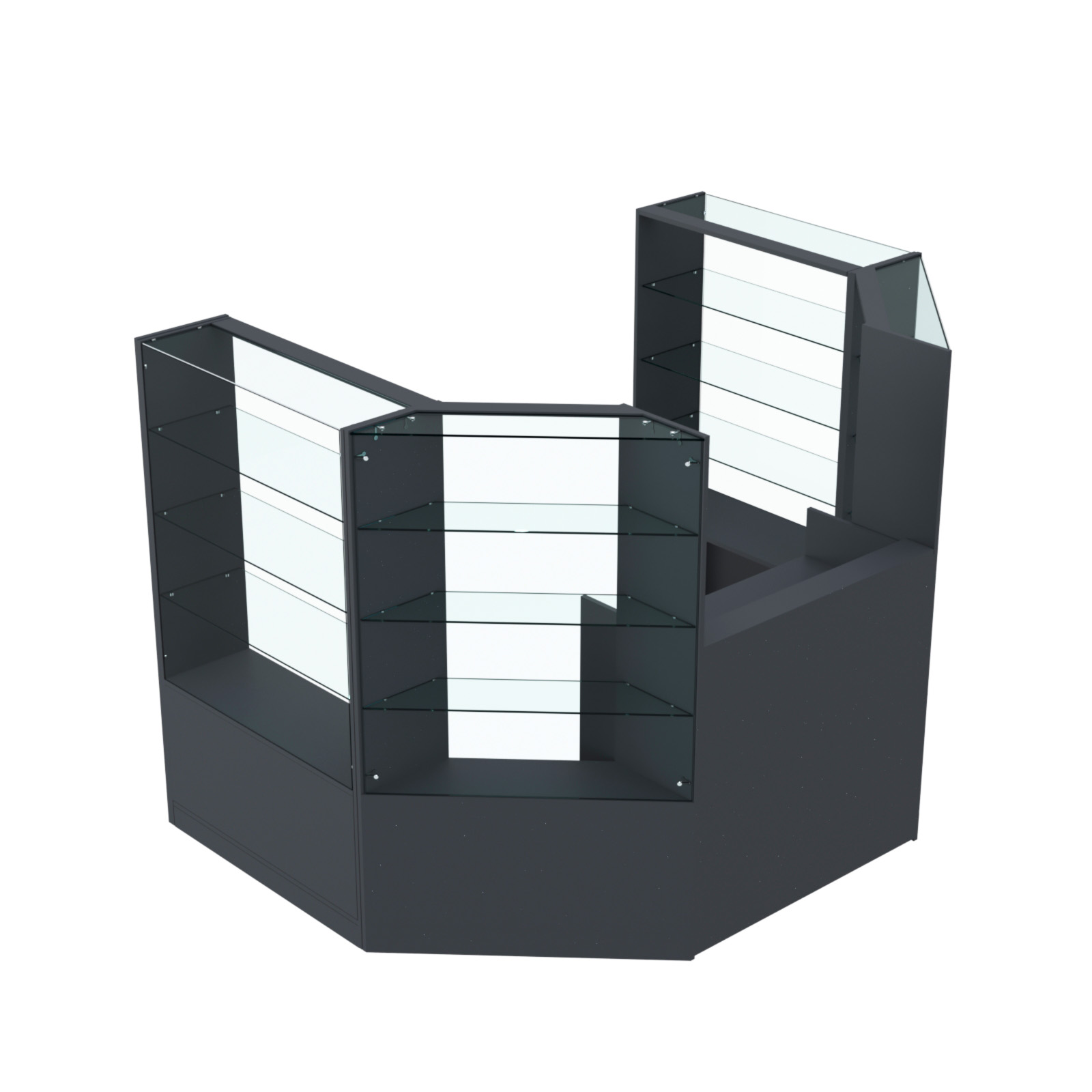 Торговый пристенный островок ГРАЦИЯ №1 (открытый) (3.3 кв.м) Антрацит