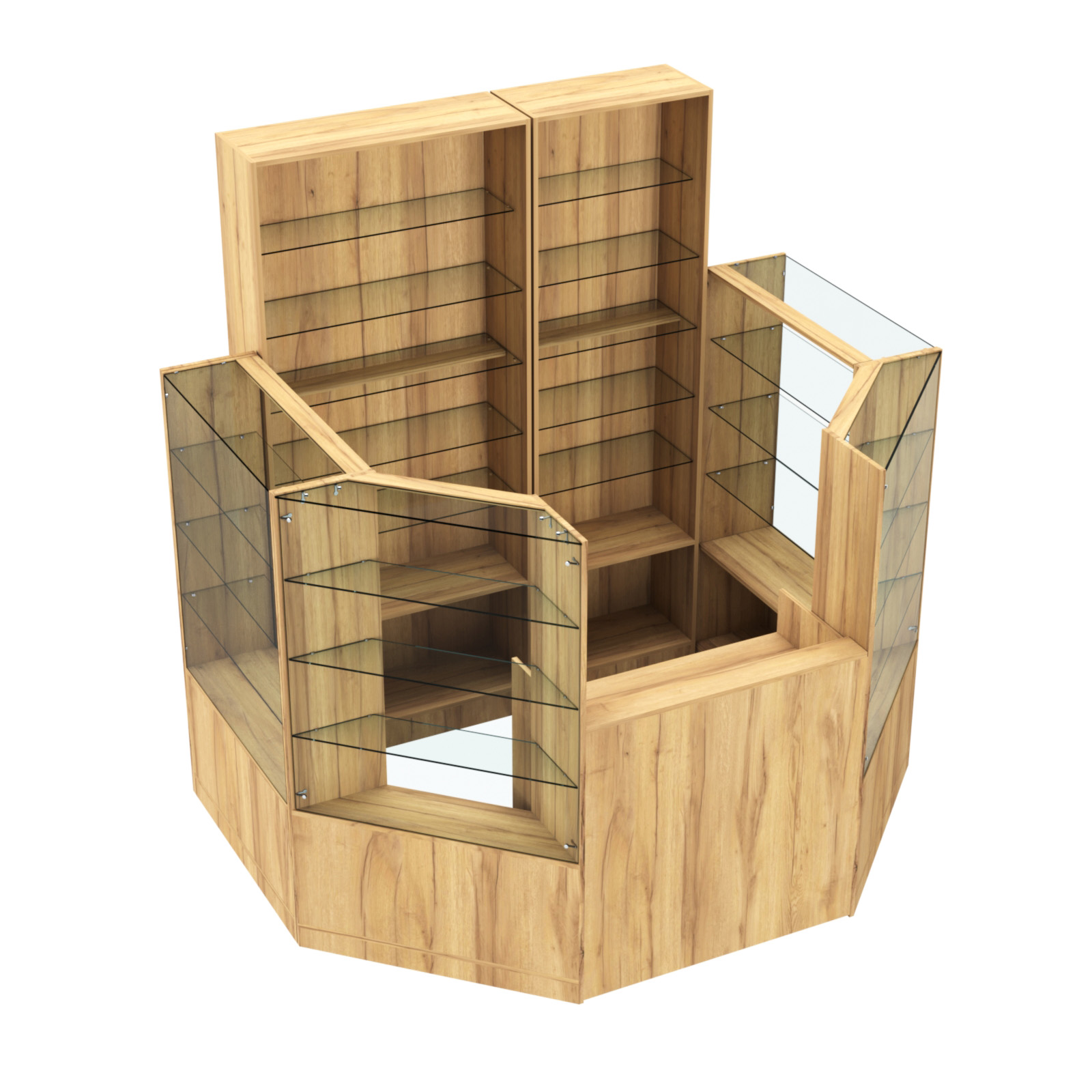 Торговый пристенный островок ГРАЦИЯ №2 (открытый) (3.3 кв.м) Дуб Золотистый