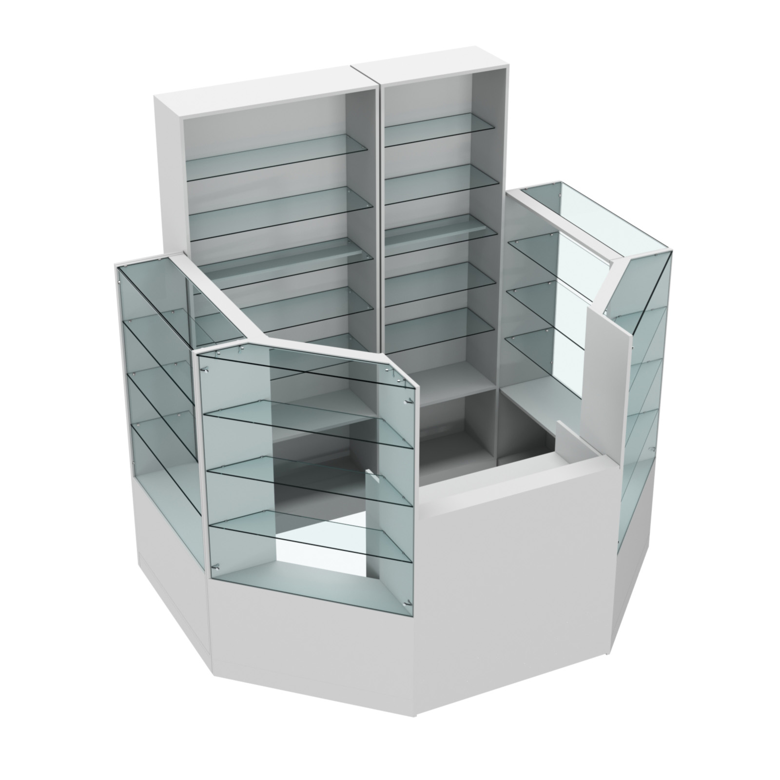 Торговый пристенный островок ГРАЦИЯ №2 (открытый) (3.3 кв.м) Серый