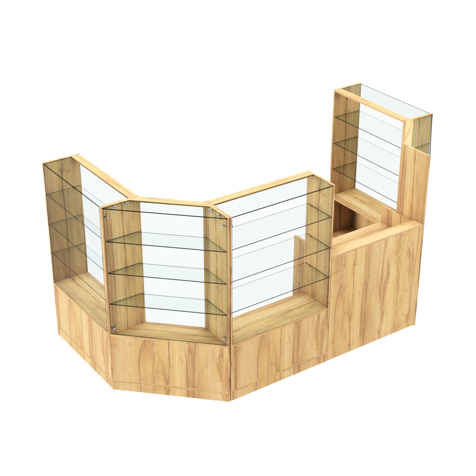 Торговый пристенный островок ГРАЦИЯ №3 (открытый) (4.68 кв.м) Дуб Золотистый