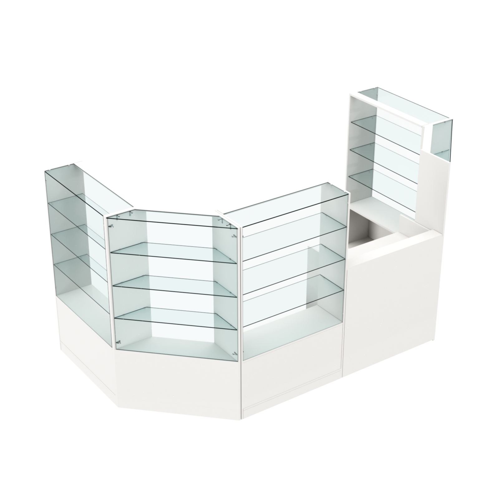 Торговый пристенный островок ГРАЦИЯ №3 (открытый) (4.68 кв.м) Белый