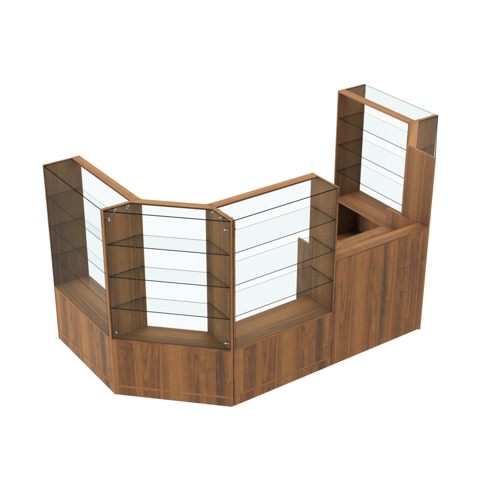 Торговый пристенный островок ГРАЦИЯ №3 (открытый) (4.68 кв.м) Орех