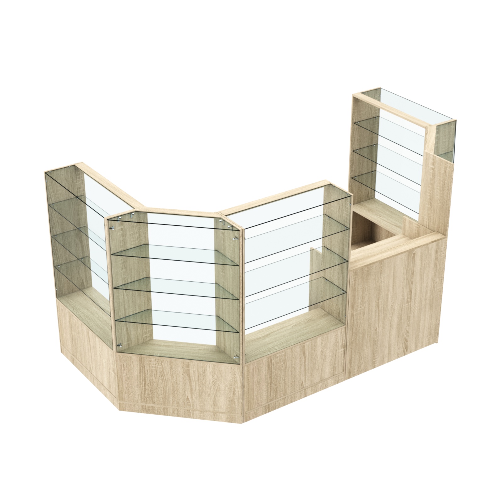 Торговый пристенный островок ГРАЦИЯ №3 (открытый) (4.68 кв.м) Дуб сонома