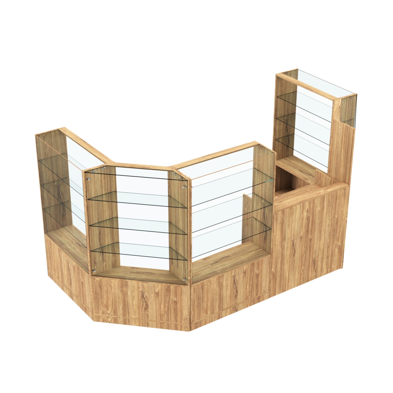 Торговый пристенный островок ГРАЦИЯ №3 (открытый) (4.68 кв.м) Дуб Канзас коричневый