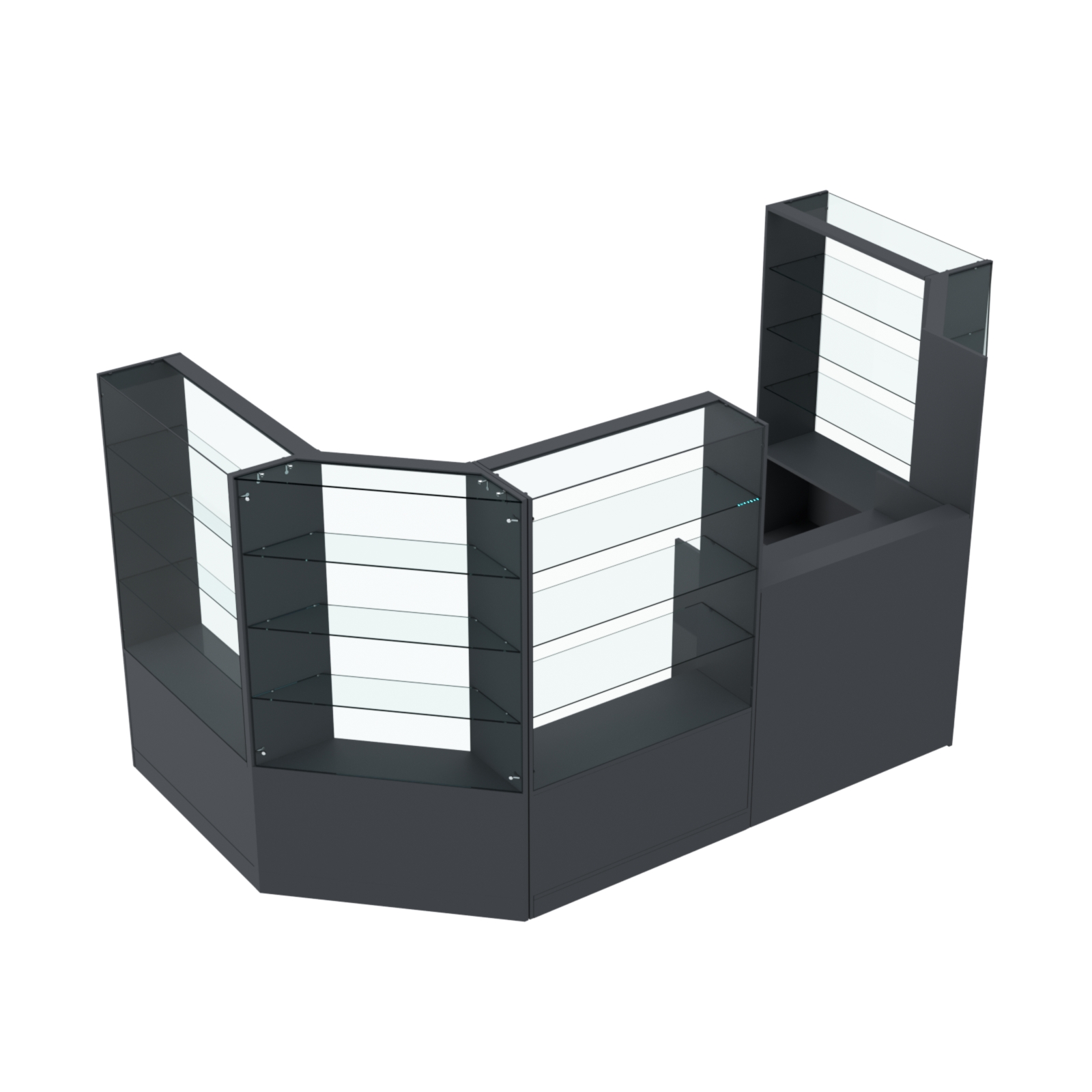 Торговый пристенный островок ГРАЦИЯ №3 (открытый) (4.68 кв.м) Антрацит