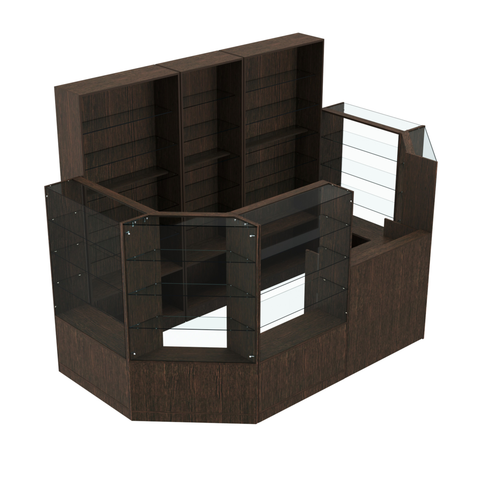 Торговый пристенный островок ГРАЦИЯ №4 (открытый) (4.68 кв.м) Дуб Венге