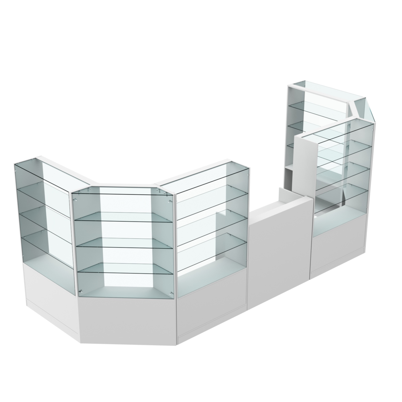 Торговый пристенный островок ГРАЦИЯ №5 (открытый) (6.05 кв.м) Серый