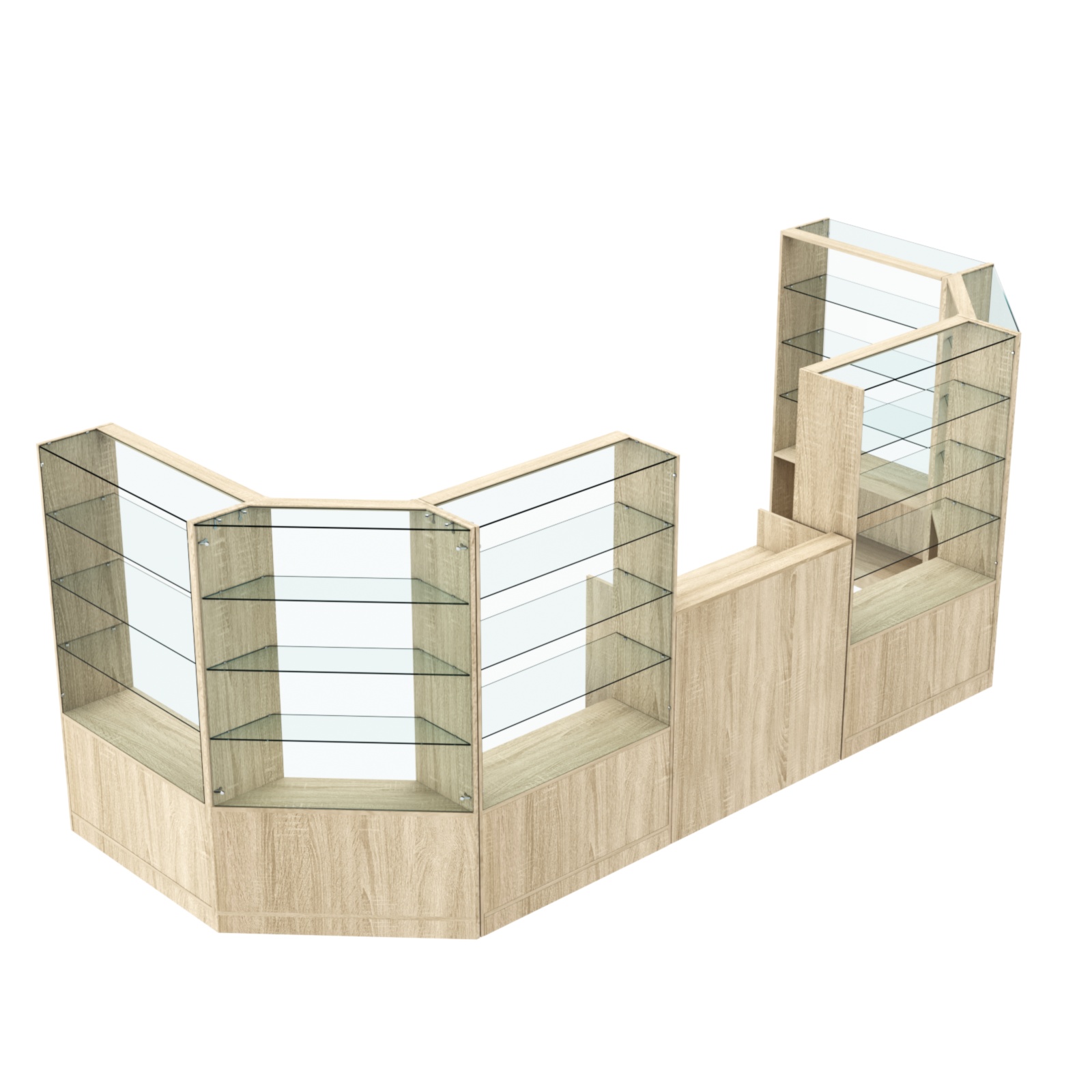 Торговый пристенный островок ГРАЦИЯ №5 (открытый) (6.05 кв.м) Дуб сонома