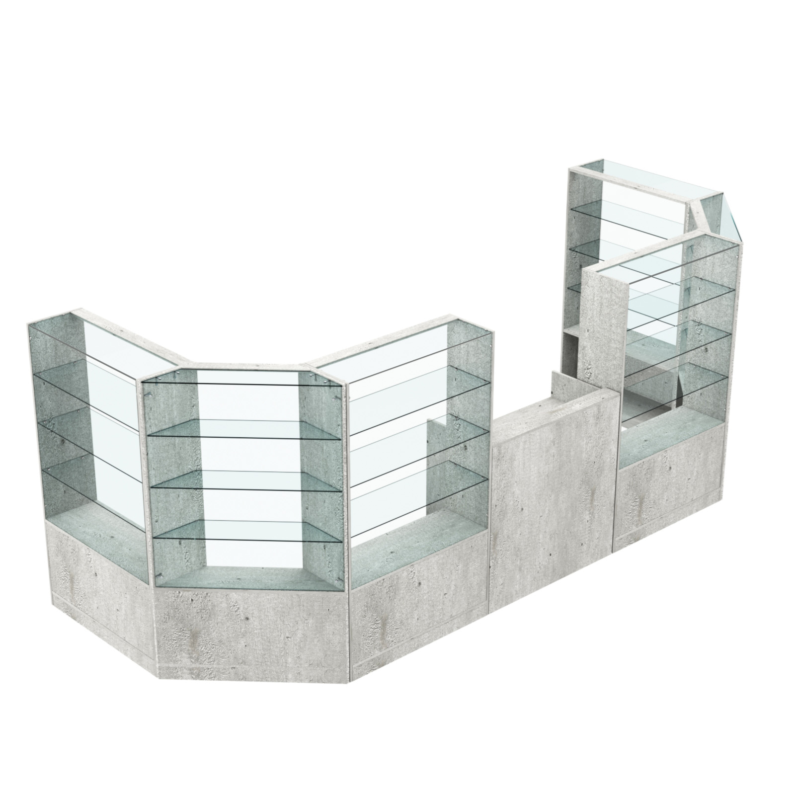 Торговый пристенный островок ГРАЦИЯ №5 (открытый) (6.05 кв.м) Метрополитан Грей
