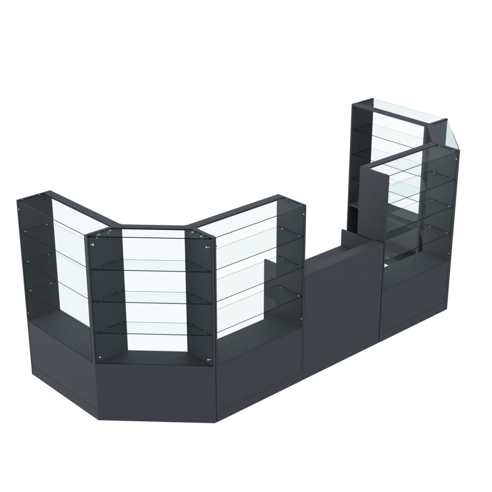 Торговый пристенный островок ГРАЦИЯ №5 (открытый) (6.05 кв.м) Антрацит