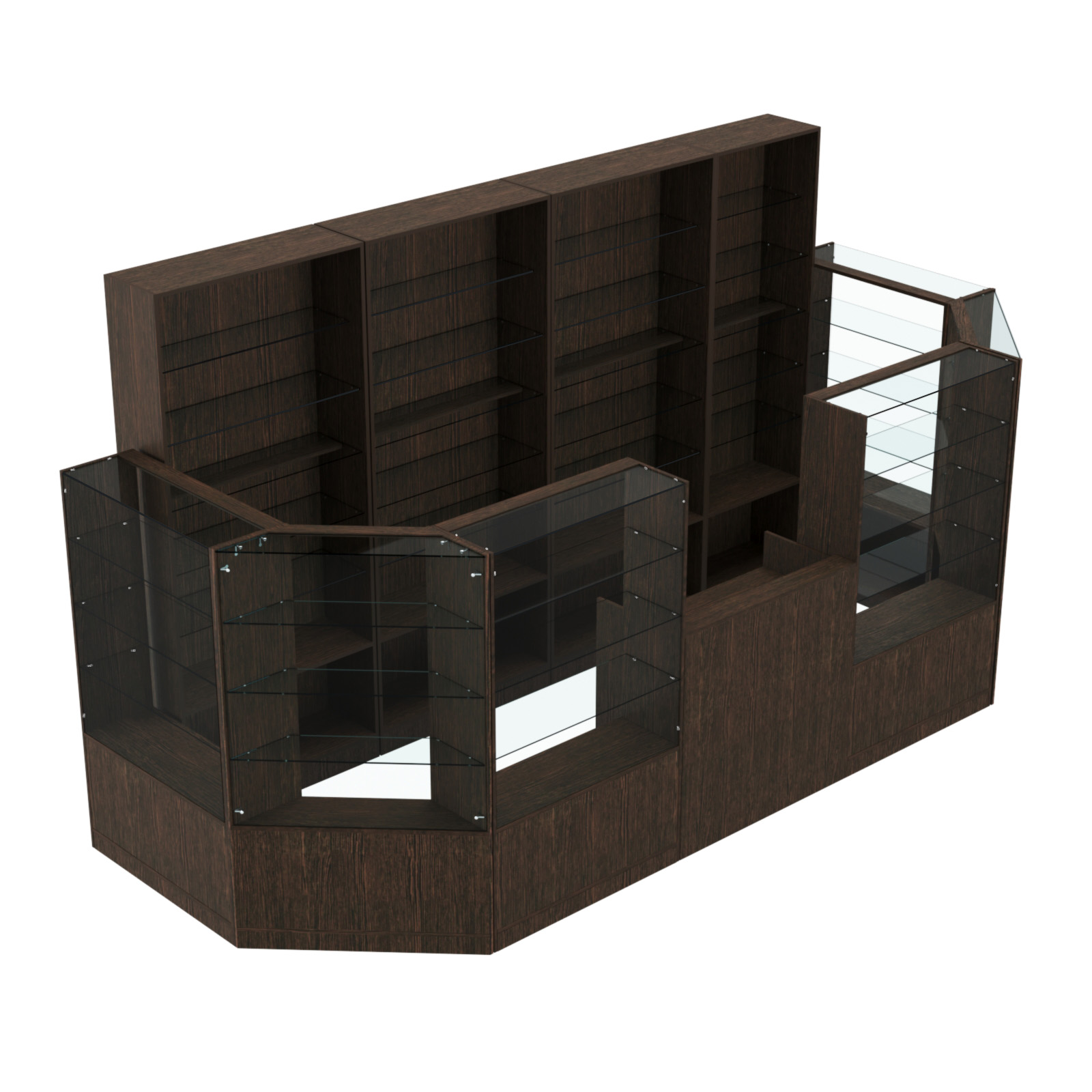 Торговый пристенный островок ГРАЦИЯ №6 (открытый) (6.05 кв.м) Дуб Венге