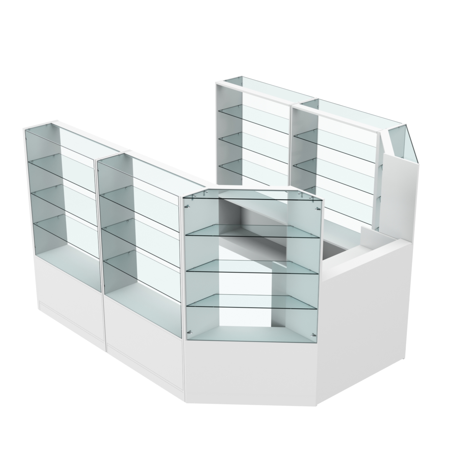 Торговый пристенный островок ГРАЦИЯ №7 (открытый) (5.24 кв.м) Серый