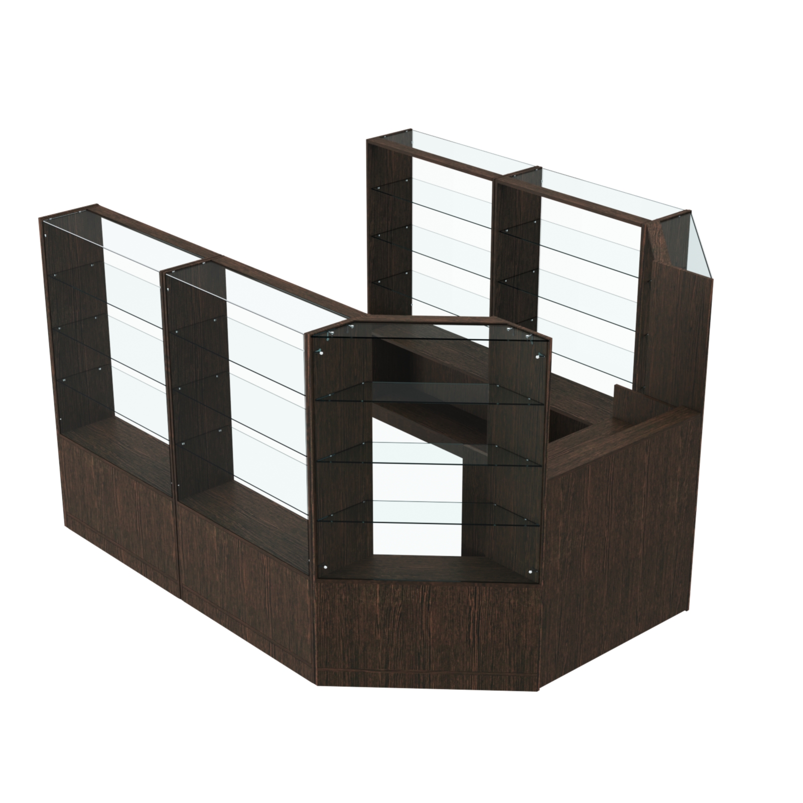 Торговый пристенный островок ГРАЦИЯ №7 (открытый) (5.24 кв.м) Дуб Венге