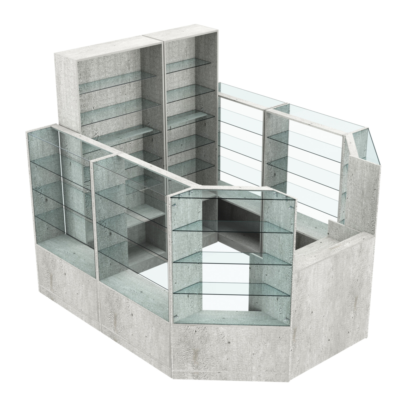 Торговый пристенный островок ГРАЦИЯ №8 (открытый) (5.24 кв.м) Метрополитан Грей