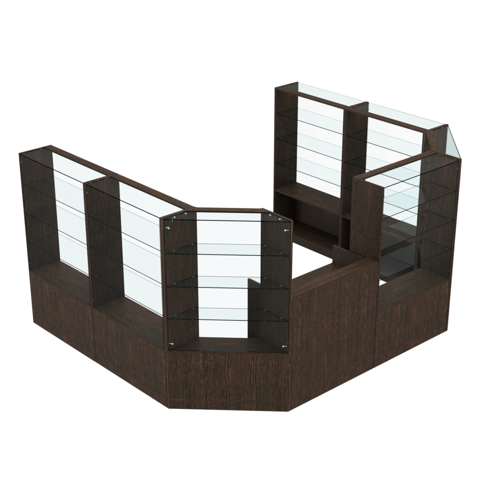 Торговый пристенный островок ГРАЦИЯ №9 (открытый) (7.43 кв.м) Дуб Венге