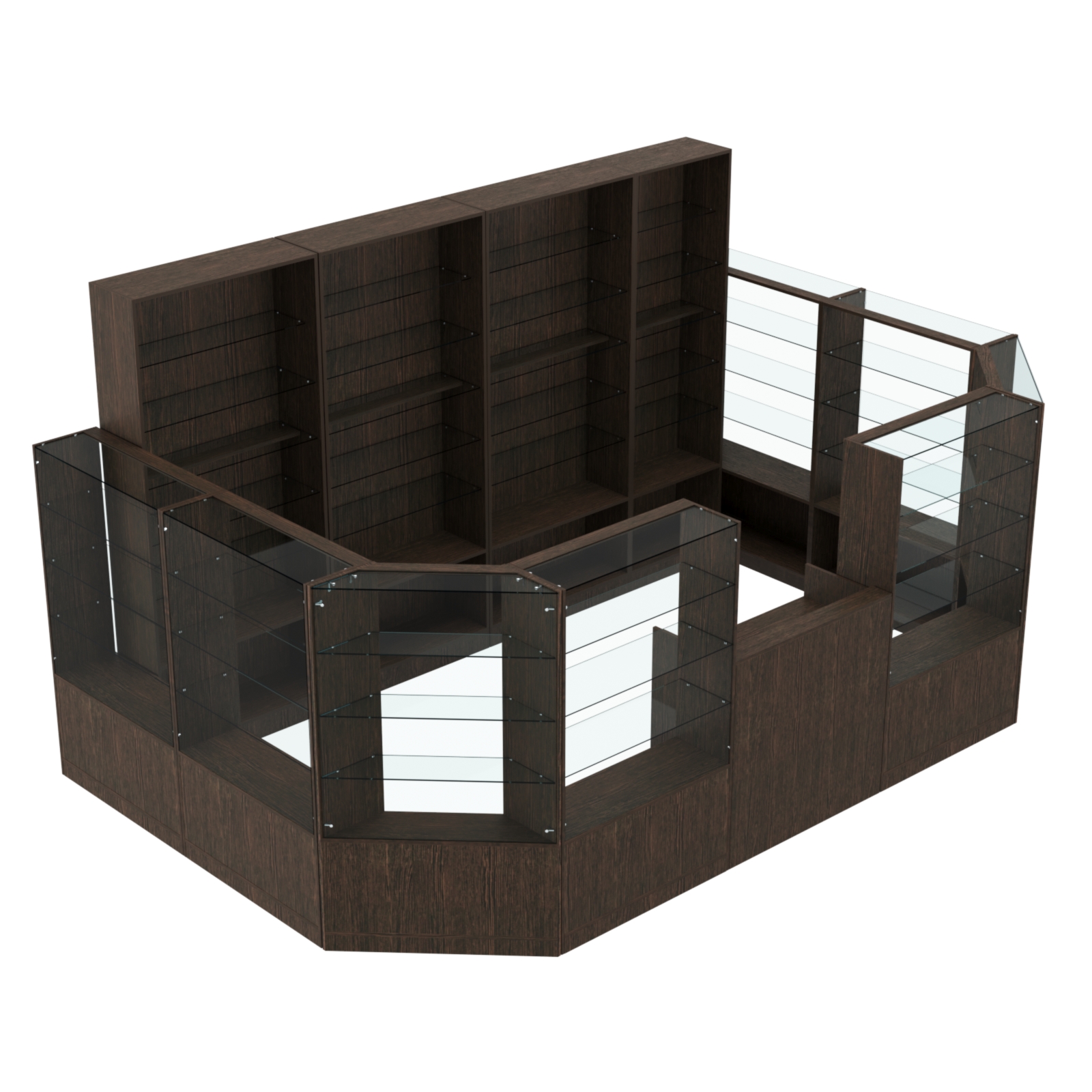 Торговый пристенный островок ГРАЦИЯ №12 (открытый) (9.62 кв.м) Дуб Венге