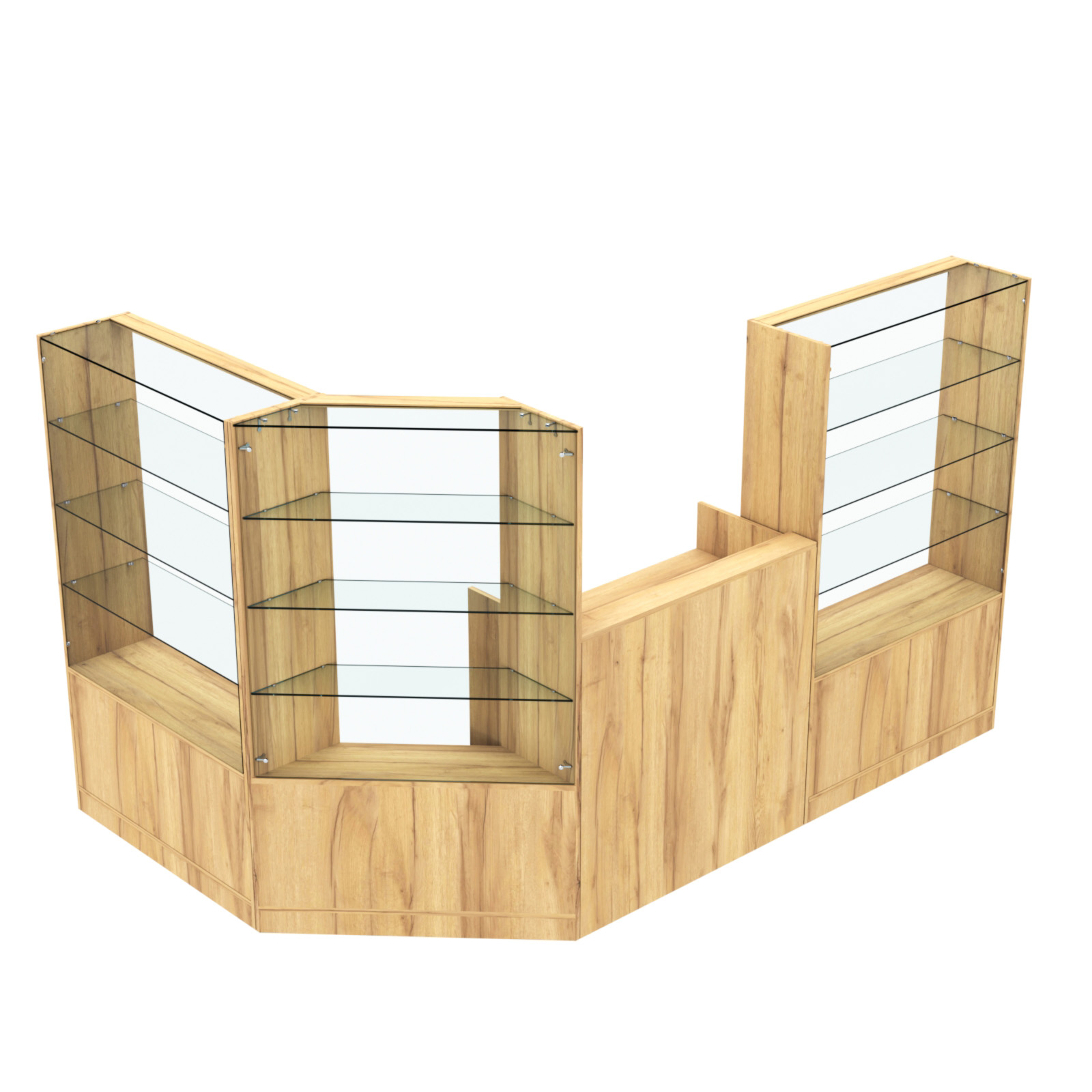 Торговый угловой островок ГРАЦИЯ №1 (открытый) (3.71 кв.м) Дуб Золотистый