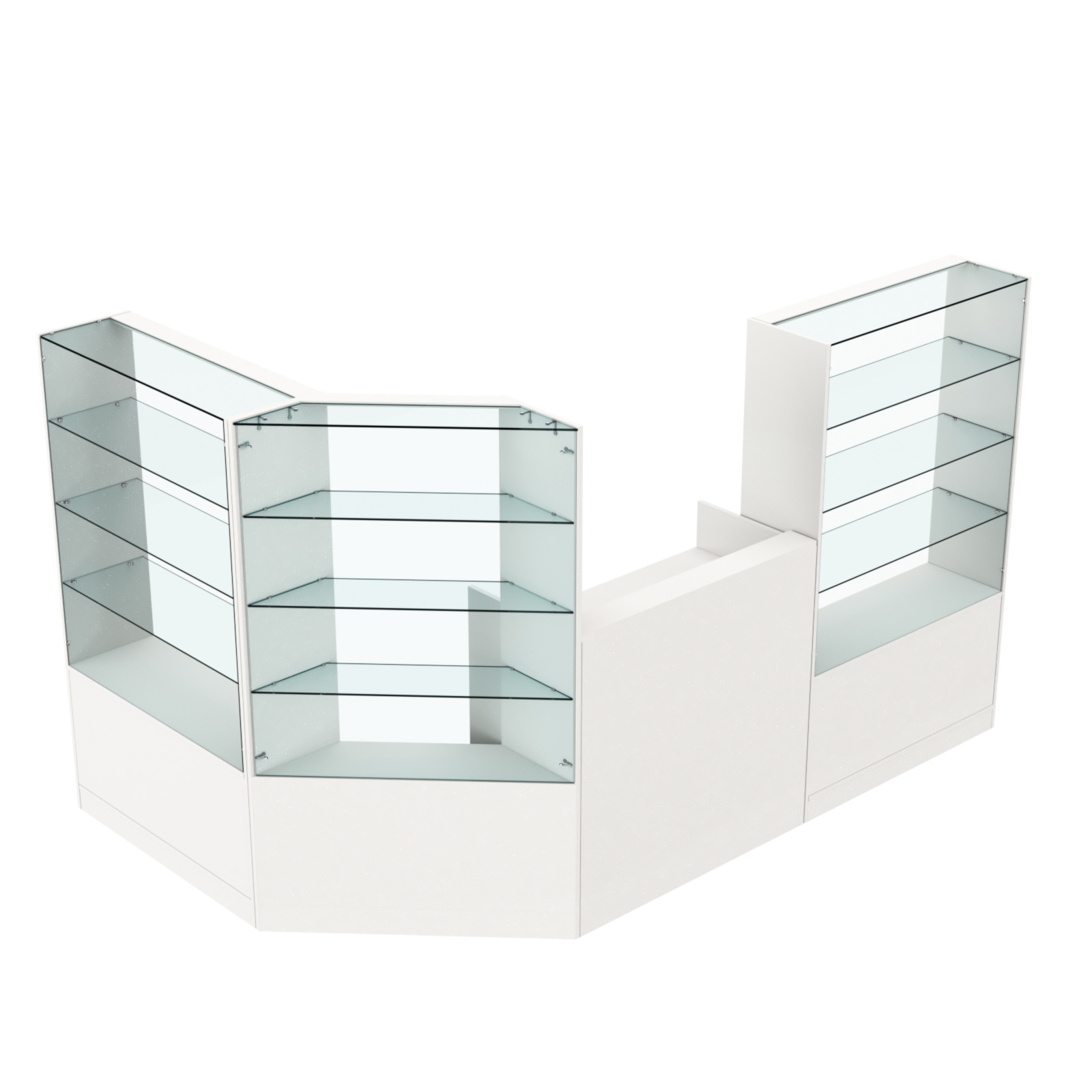 Торговый угловой островок ГРАЦИЯ №1 (открытый) (3.71 кв.м) Белый