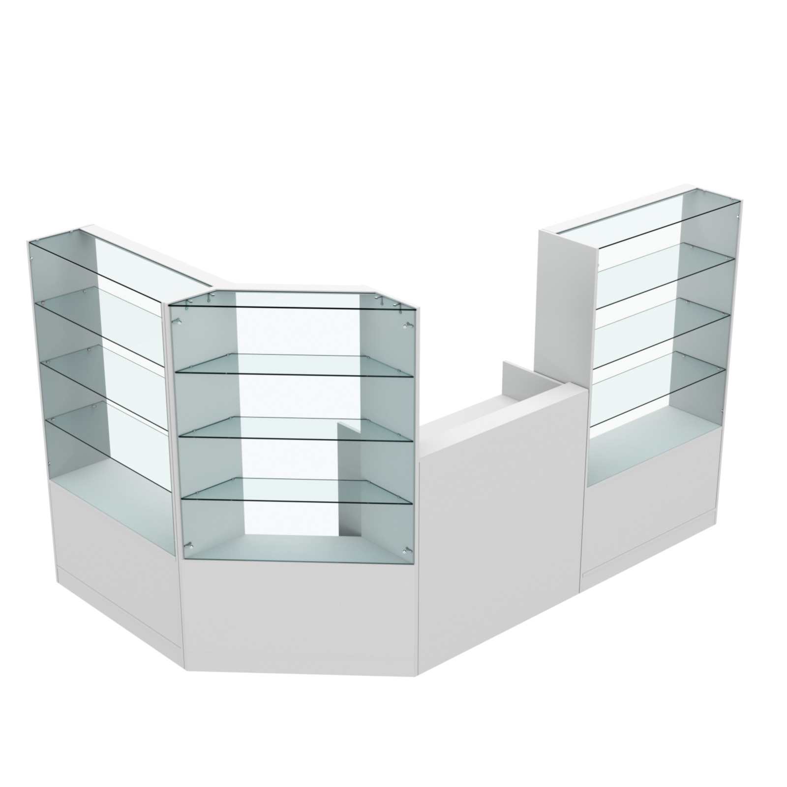 Торговый угловой островок ГРАЦИЯ №1 (открытый) (3.71 кв.м) Серый