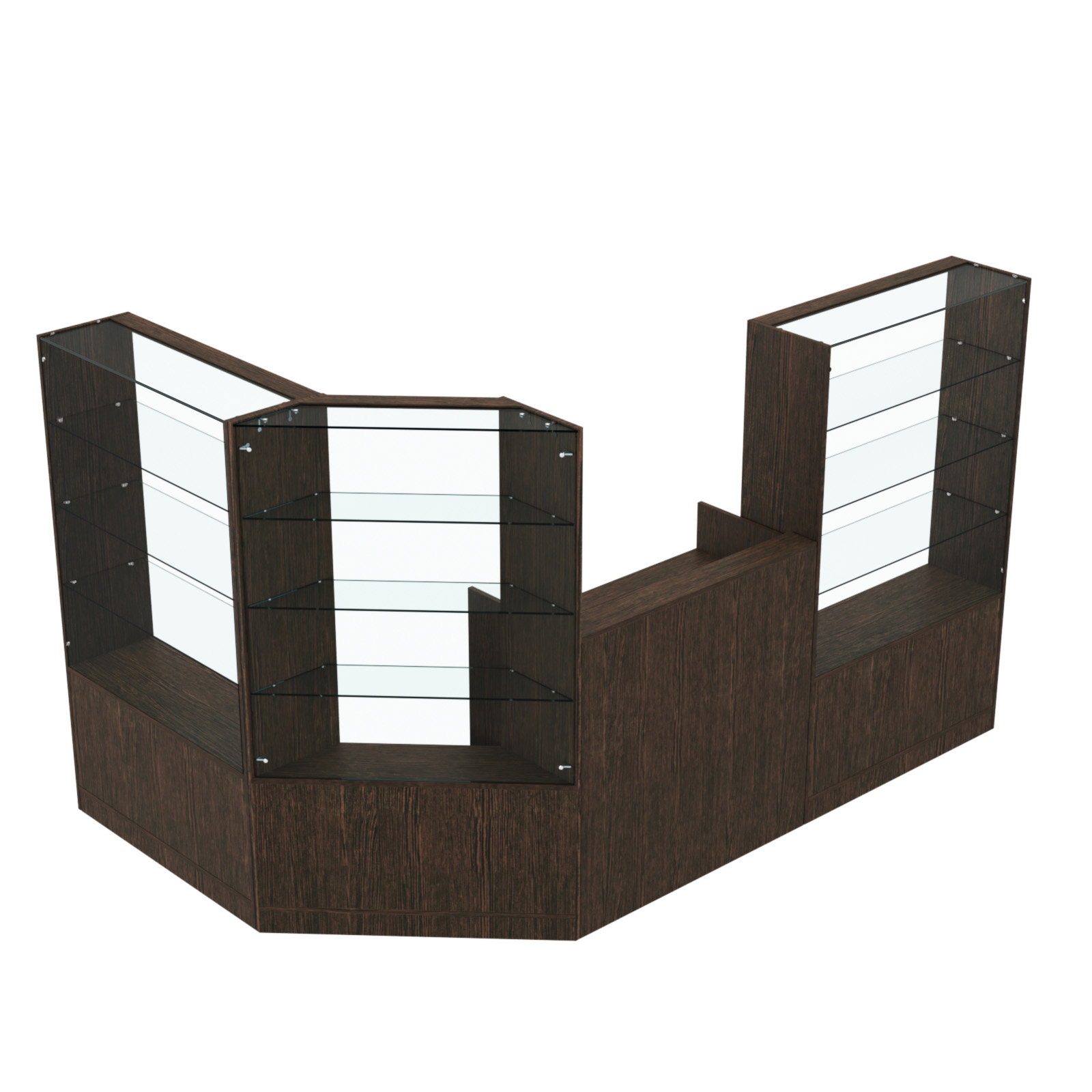 Торговый угловой островок ГРАЦИЯ №1 (открытый) (3.71 кв.м) Дуб Венге