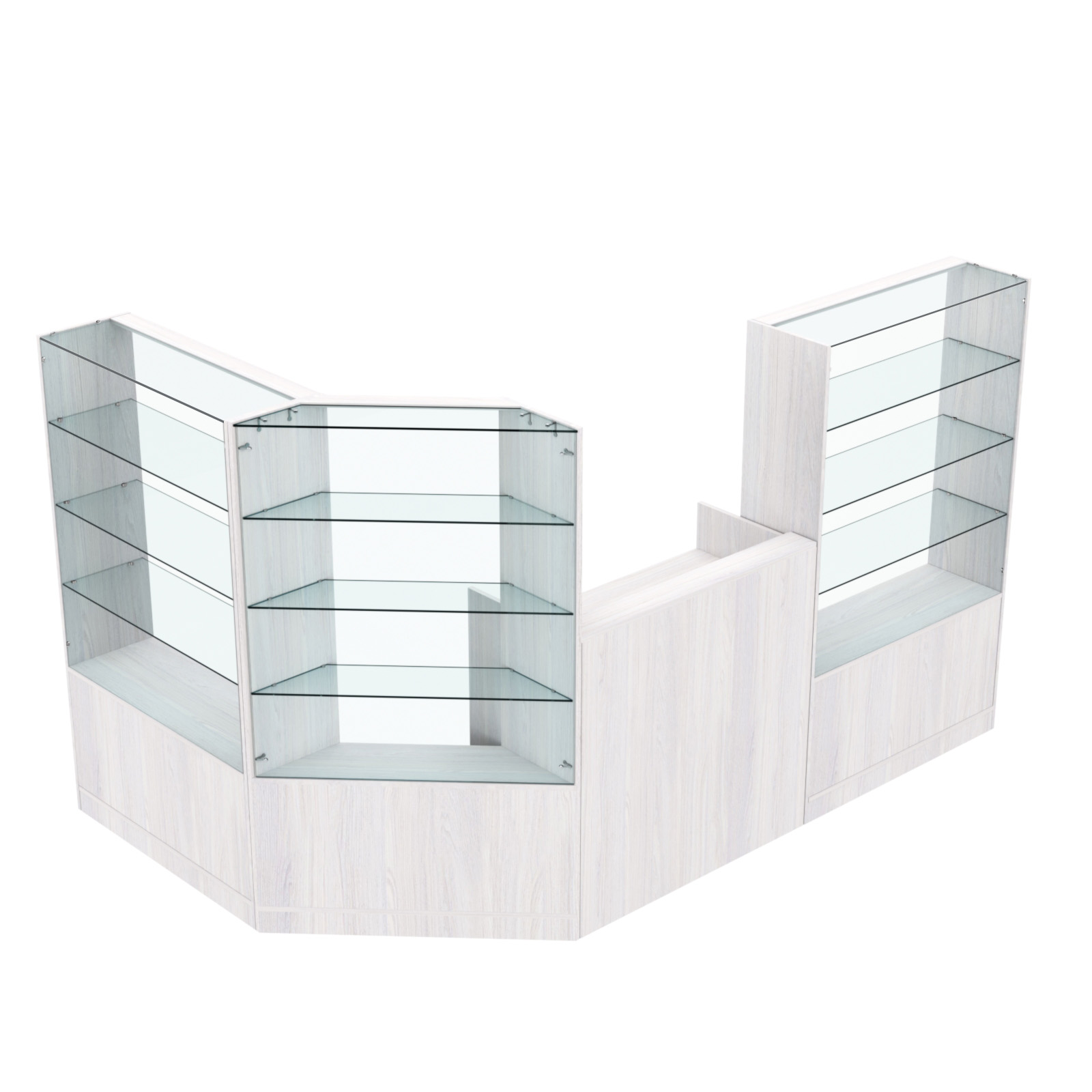 Торговый угловой островок ГРАЦИЯ №1 (открытый) (3.71 кв.м) Ясень Анкор светлый