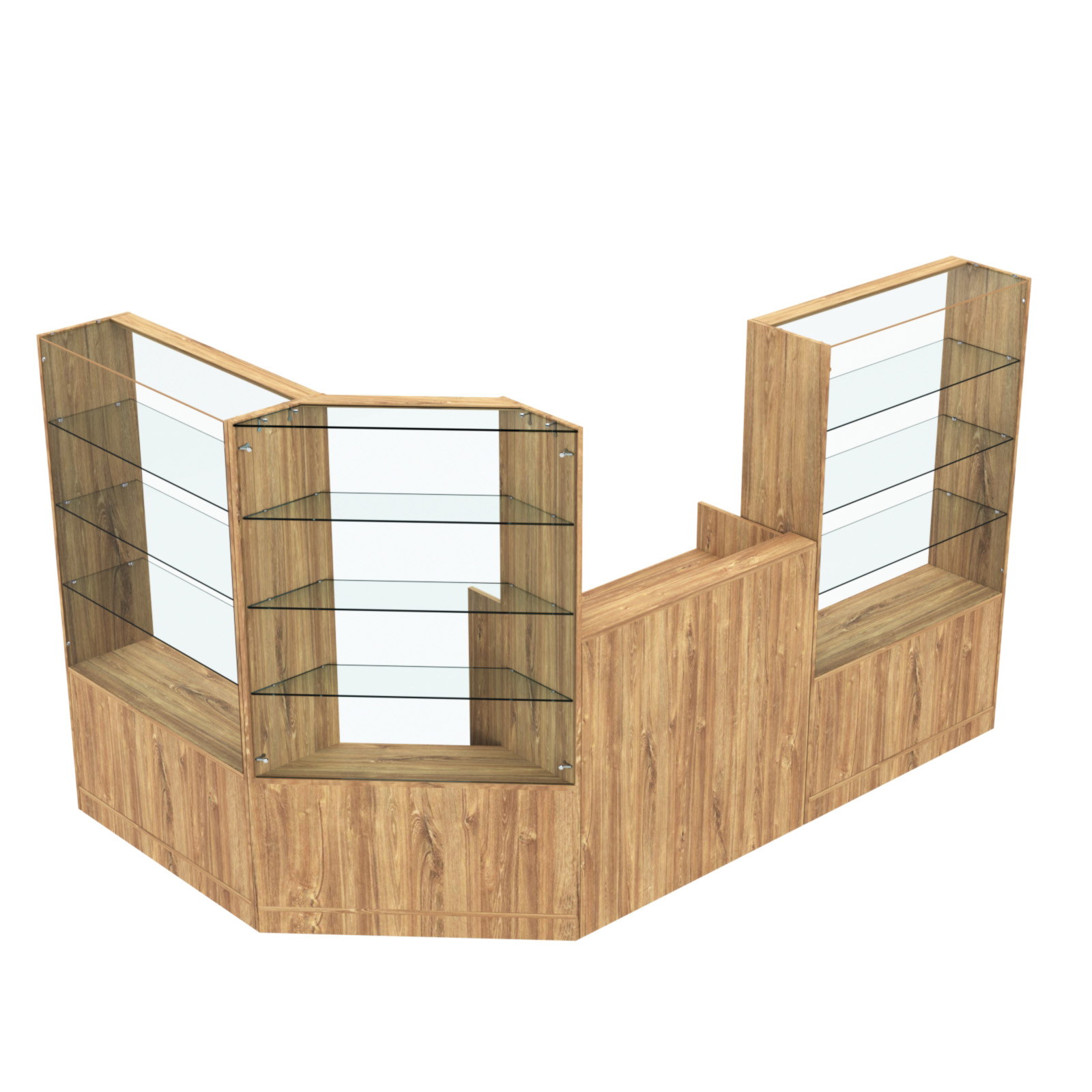 Торговый угловой островок ГРАЦИЯ №1 (открытый) (3.71 кв.м) Дуб Канзас коричневый