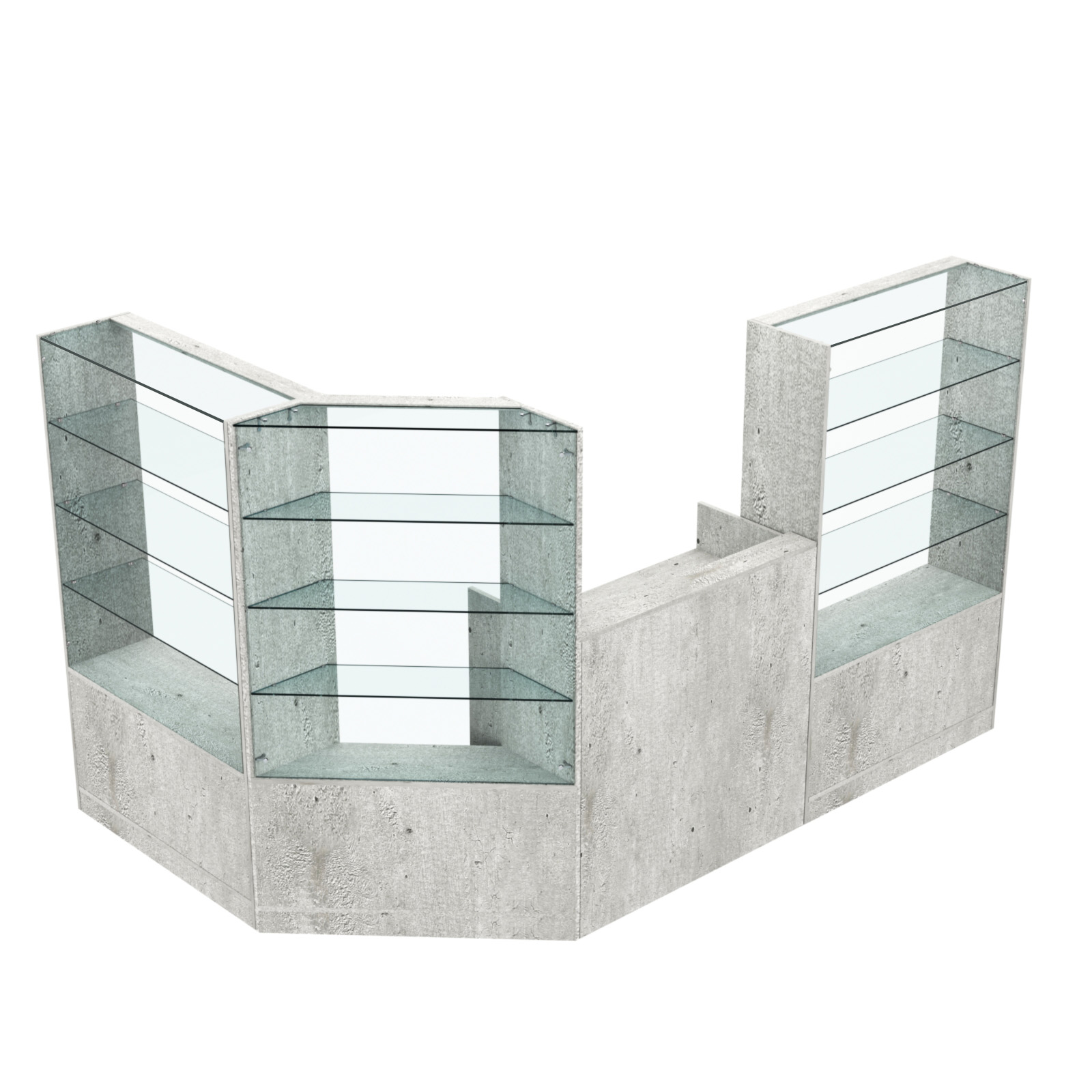 Торговый угловой островок ГРАЦИЯ №1 (открытый) (3.71 кв.м) Метрополитан Грей