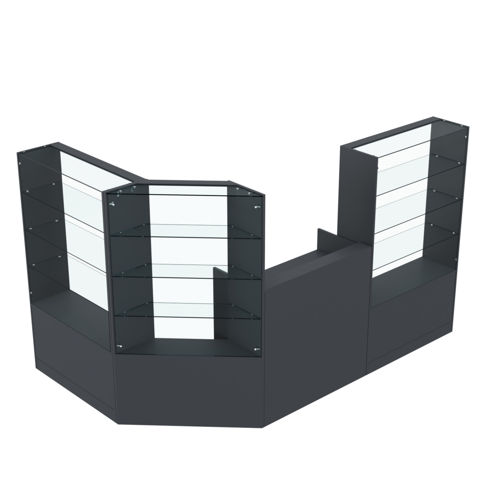 Торговый угловой островок ГРАЦИЯ №1 (открытый) (3.71 кв.м) Антрацит