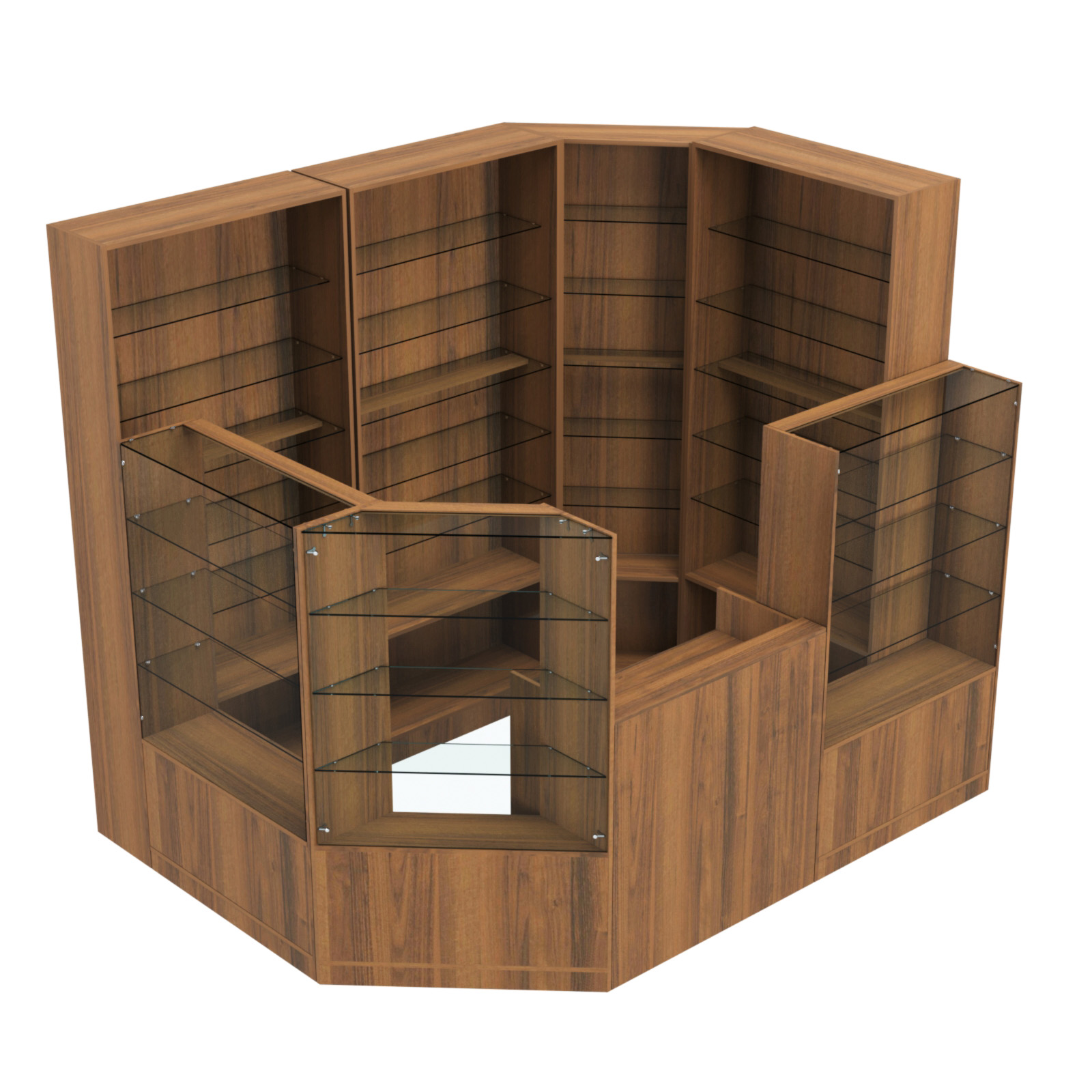 Торговый угловой островок ГРАЦИЯ №2 (открытый) (4.44 кв.м) Орех