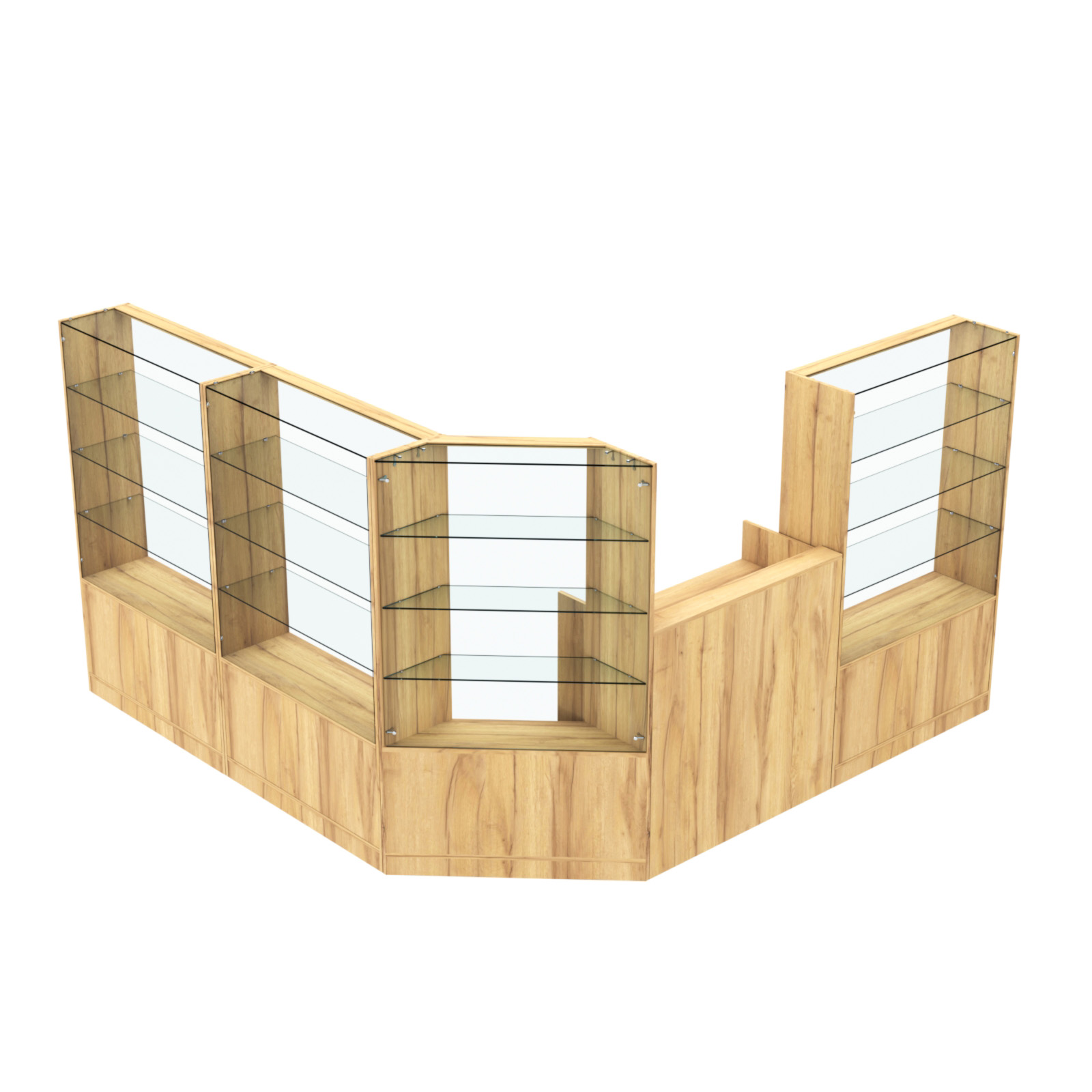 Торговый угловой островок ГРАЦИЯ №3 (открытый) (5.9 кв.м) Дуб Золотистый