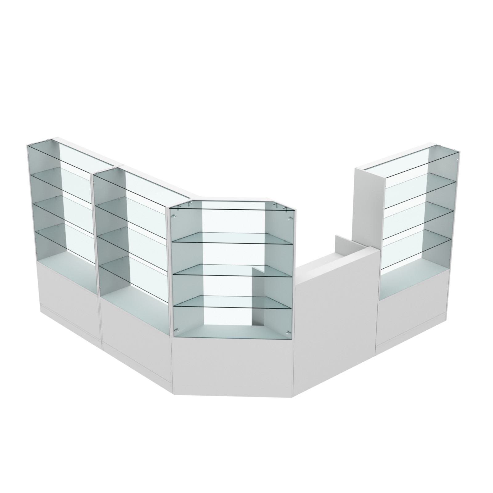Торговый угловой островок ГРАЦИЯ №3 (открытый) (5.9 кв.м) Серый