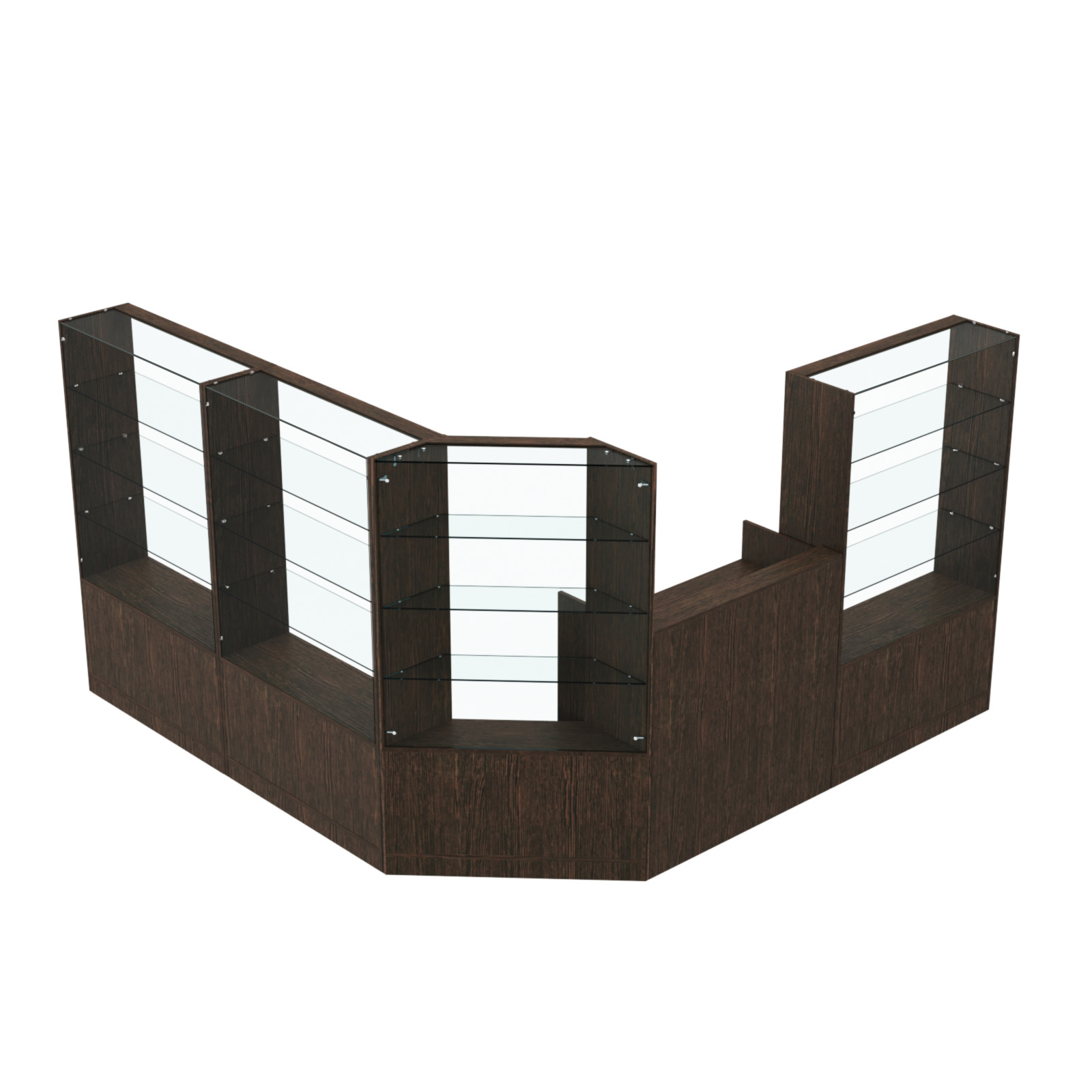 Торговый угловой островок ГРАЦИЯ №3 (открытый) (5.9 кв.м) Дуб Венге