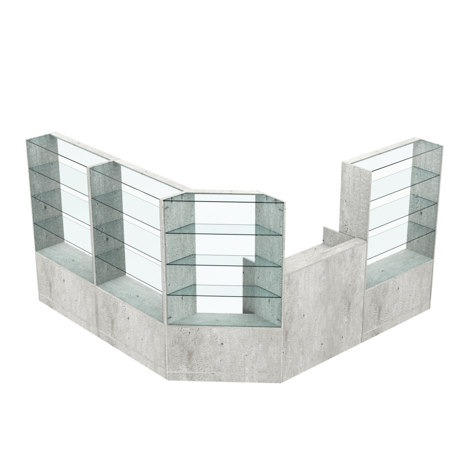 Торговый угловой островок ГРАЦИЯ №3 (открытый) (5.9 кв.м) Метрополитан Грей