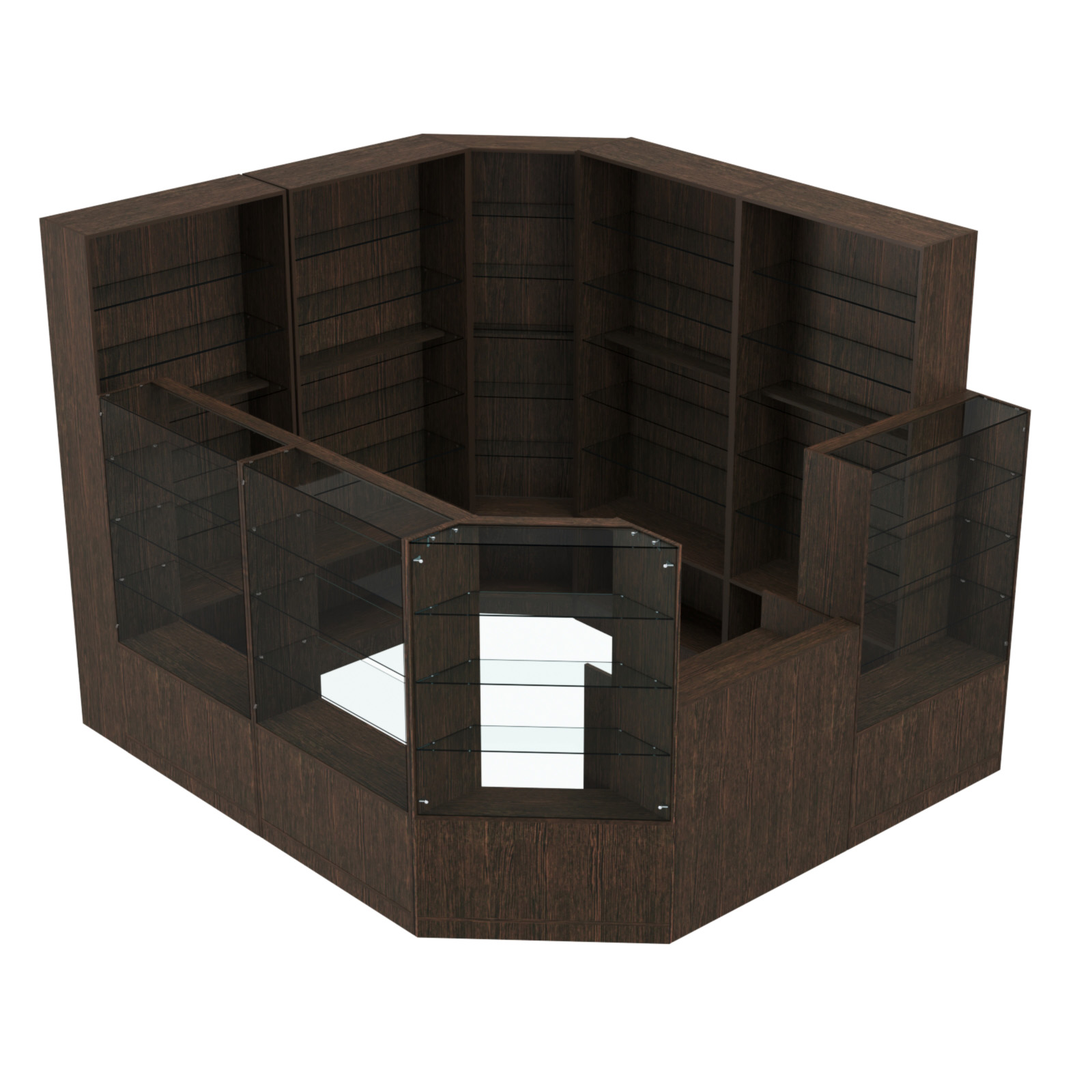Торговый угловой островок ГРАЦИЯ №4 (открытый) (6.63 кв.м) Дуб Венге