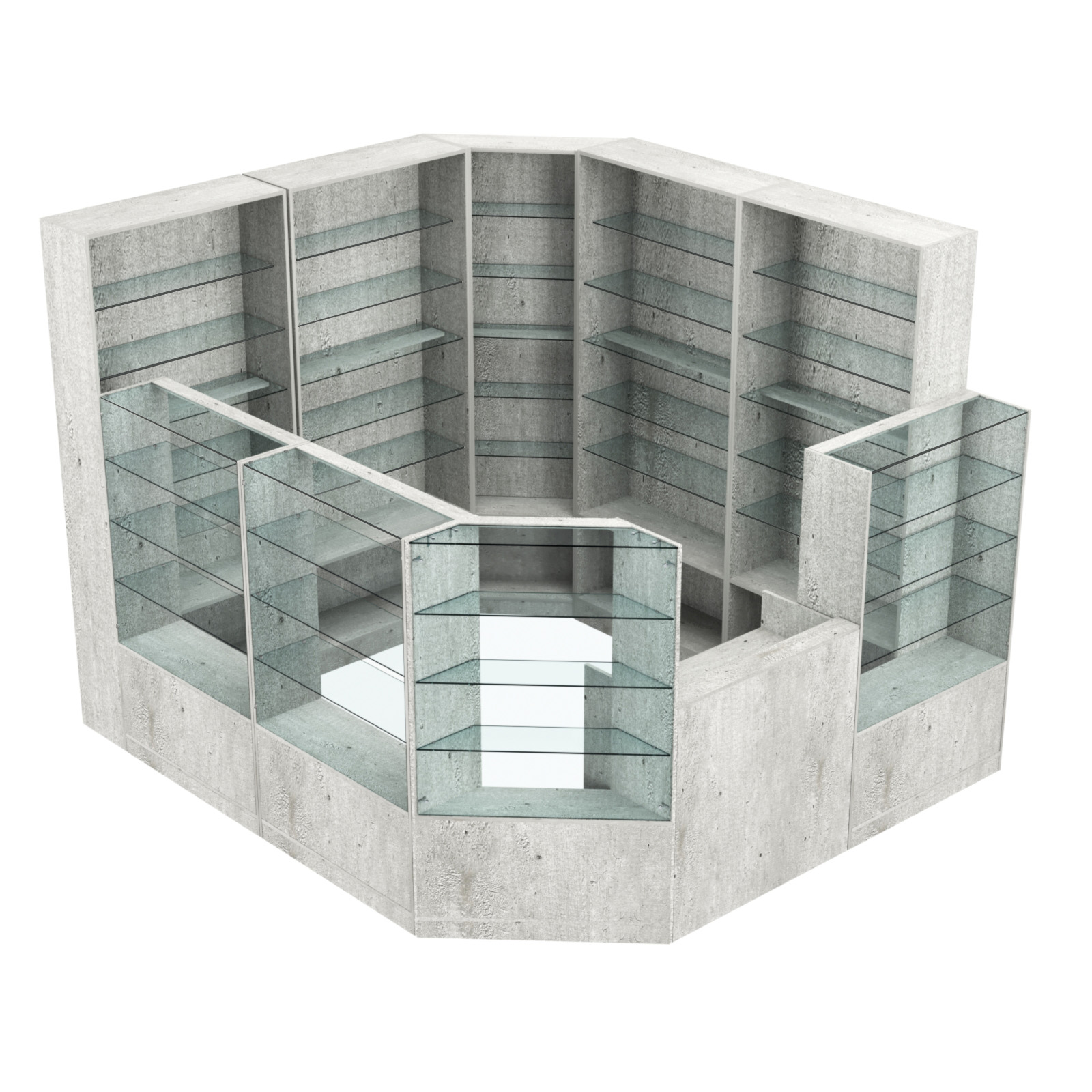 Торговый угловой островок ГРАЦИЯ №4 (открытый) (6.63 кв.м) Метрополитан Грей