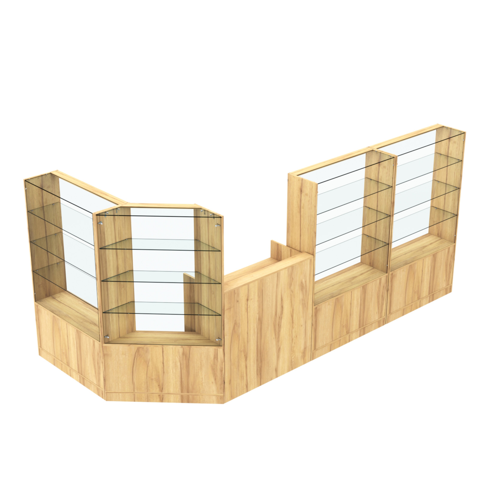 Торговый угловой островок ГРАЦИЯ №5 (открытый) (5.09 кв.м) Дуб Золотистый