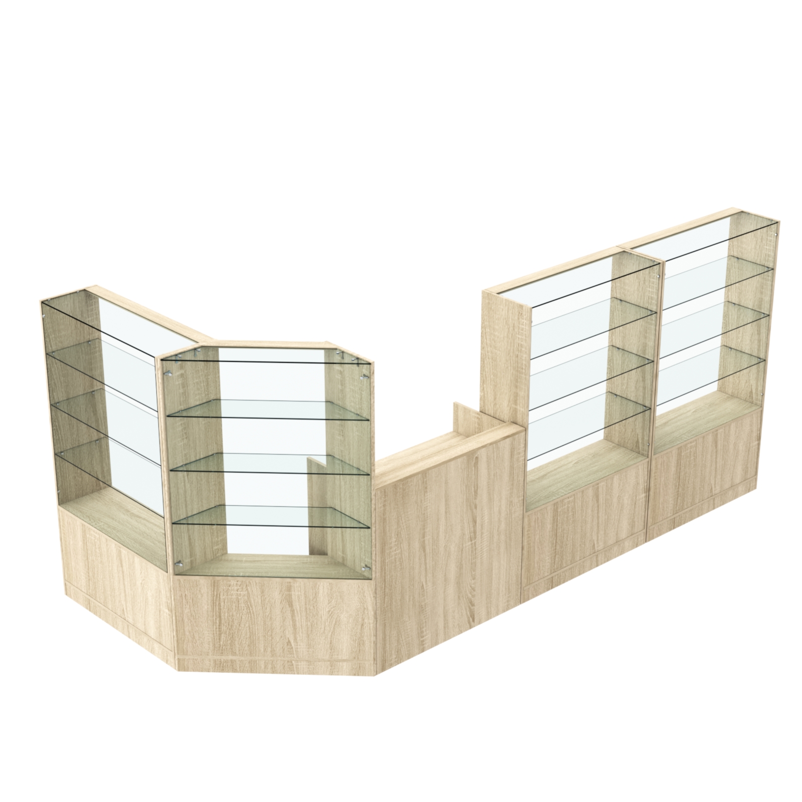 Торговый угловой островок ГРАЦИЯ №5 (открытый) (5.09 кв.м) Дуб сонома