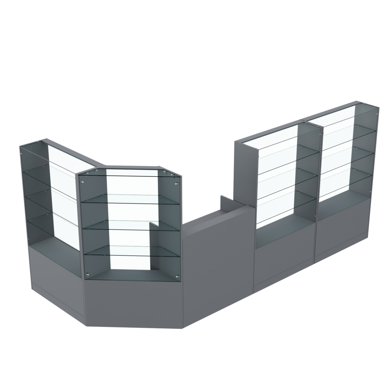 Торговый угловой островок ГРАЦИЯ №5 (открытый) (5.09 кв.м) Темно-Серый