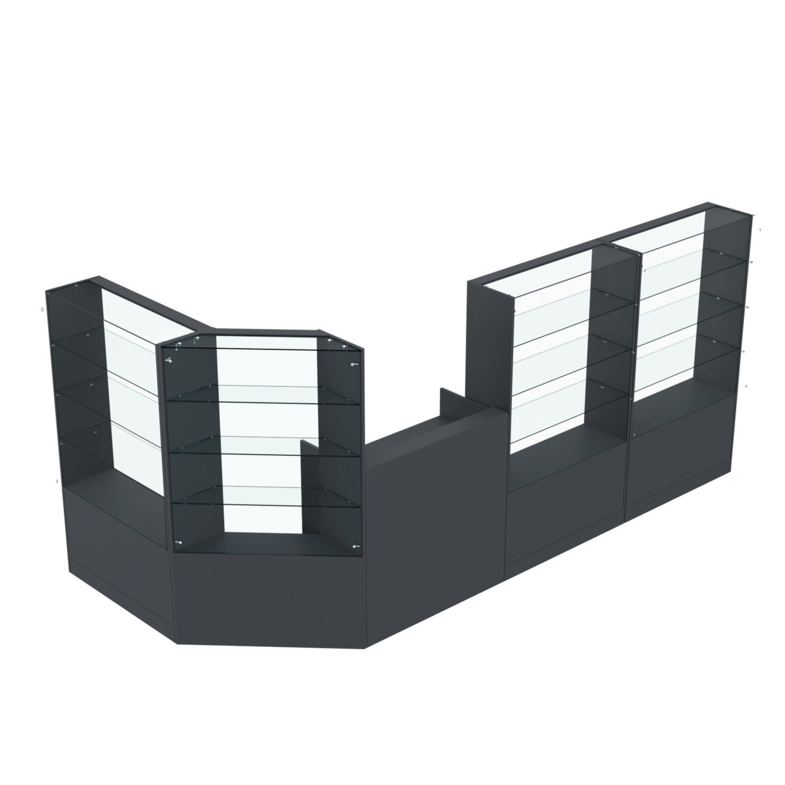 Торговый угловой островок ГРАЦИЯ №5 (открытый) (5.09 кв.м) Антрацит