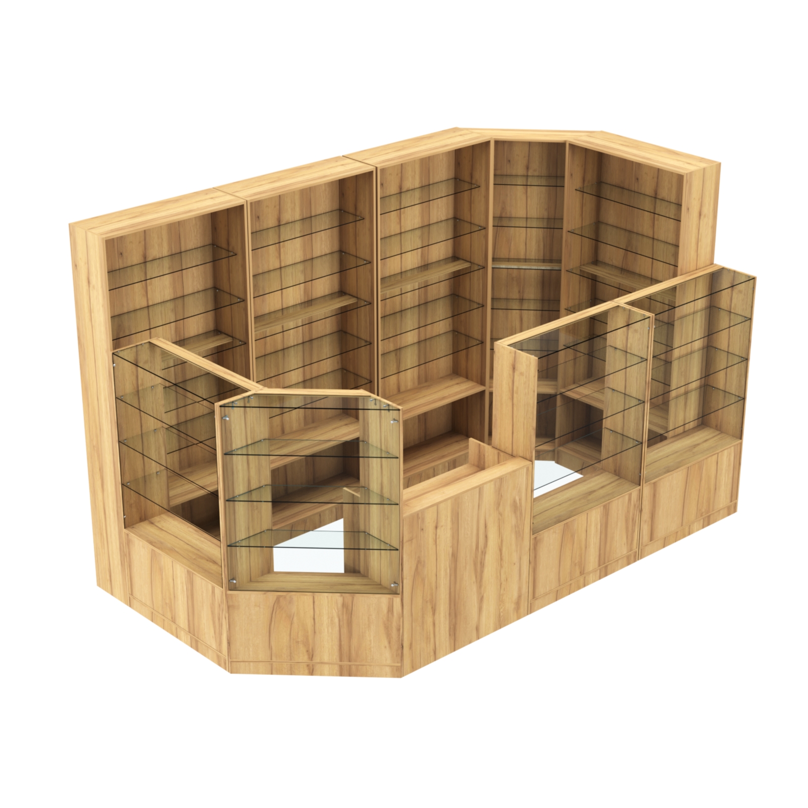 Торговый угловой островок ГРАЦИЯ №6 (открытый) (6.09 кв.м) Дуб Золотистый