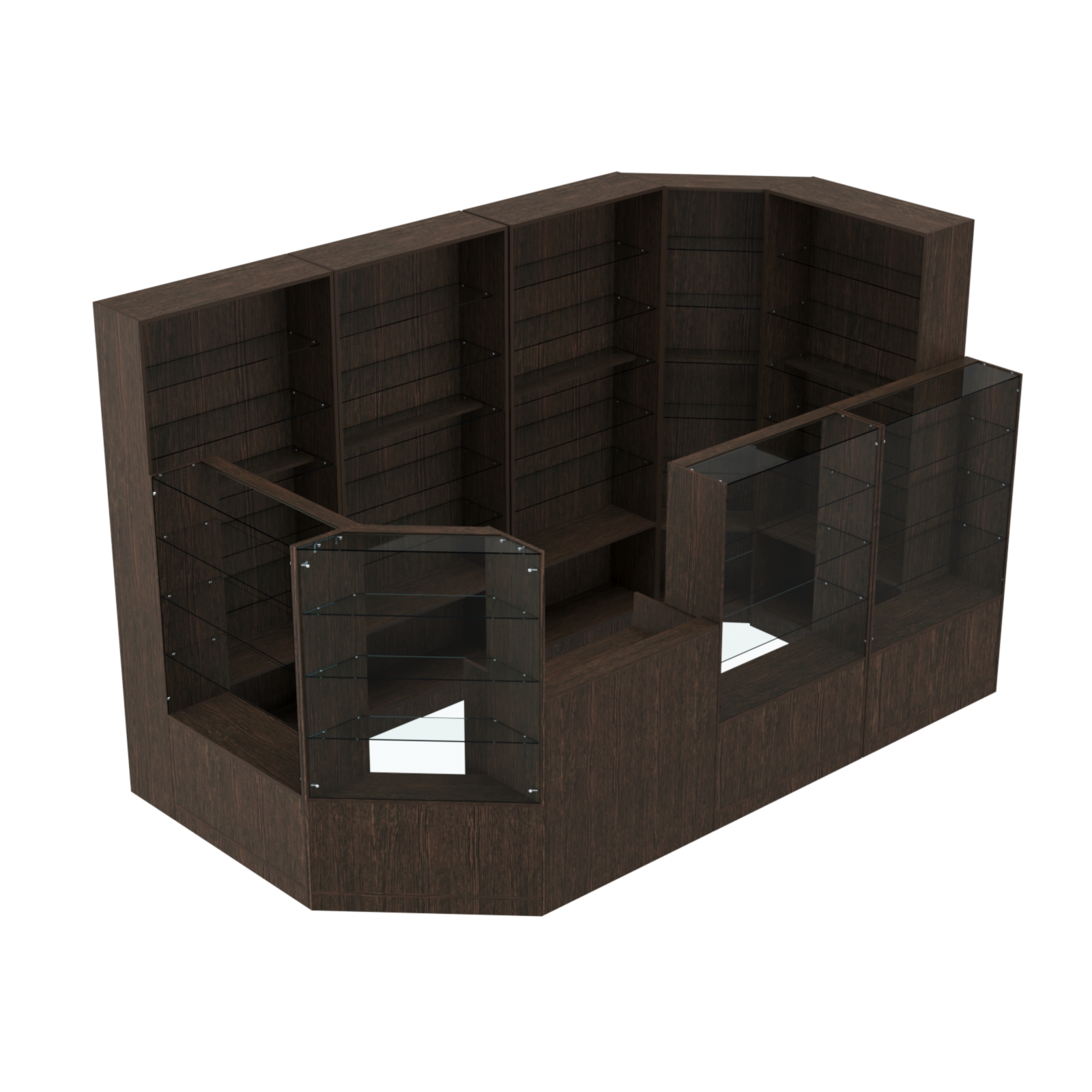 Торговый угловой островок ГРАЦИЯ №6 (открытый) (6.09 кв.м) Дуб Венге