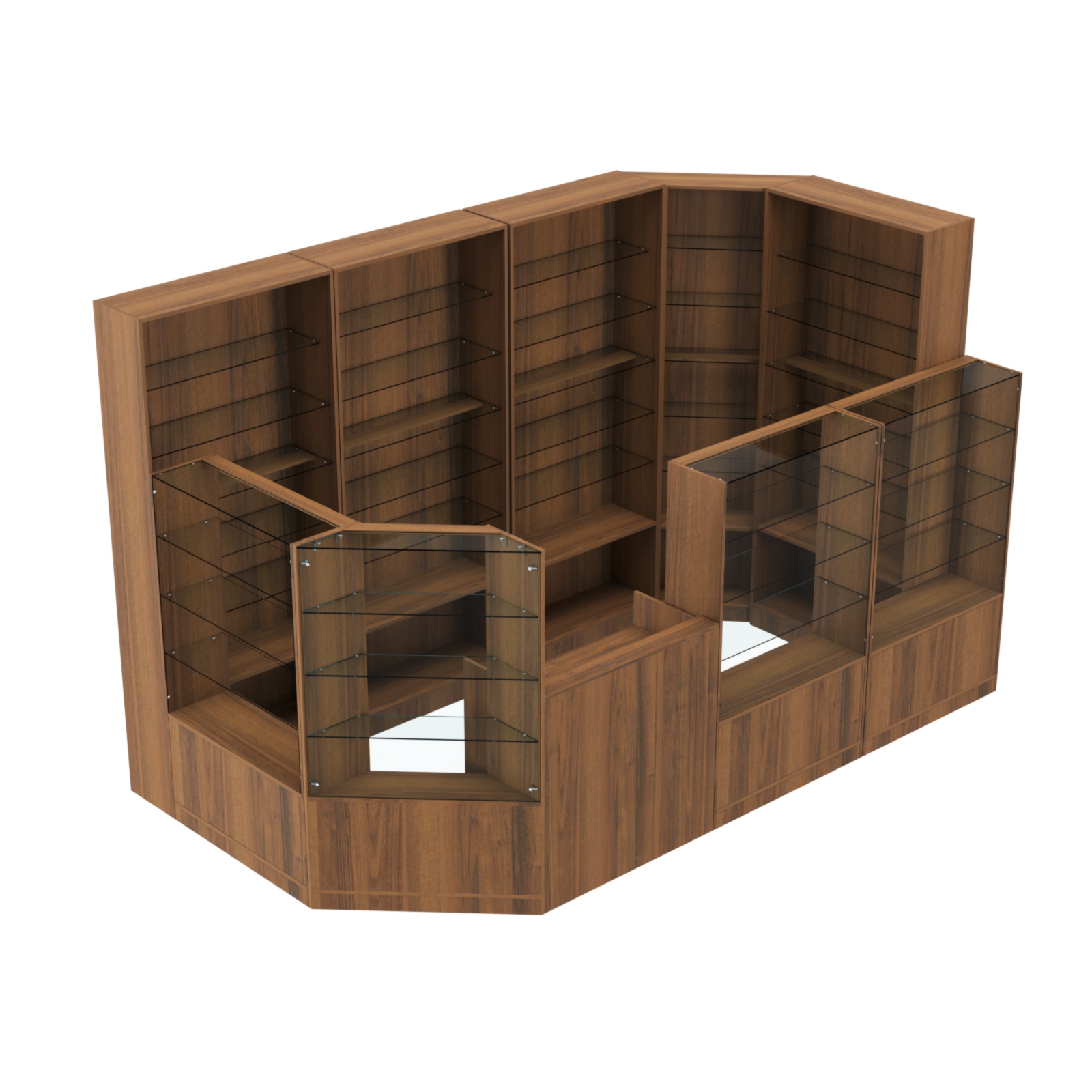 Торговый угловой островок ГРАЦИЯ №6 (открытый) (6.09 кв.м) Орех