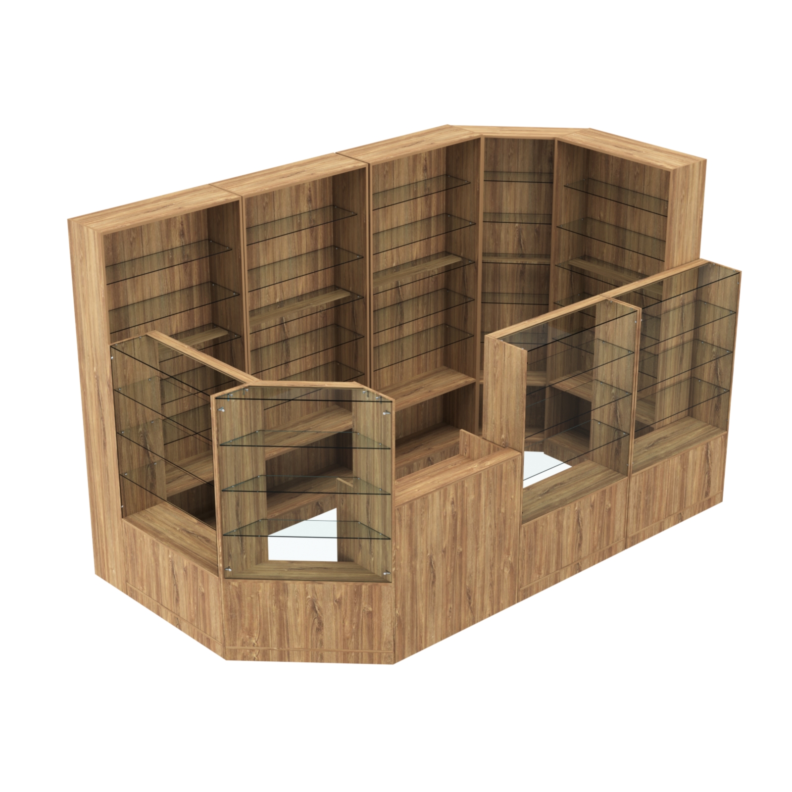 Торговый угловой островок ГРАЦИЯ №6 (открытый) (6.09 кв.м) Дуб Канзас коричневый