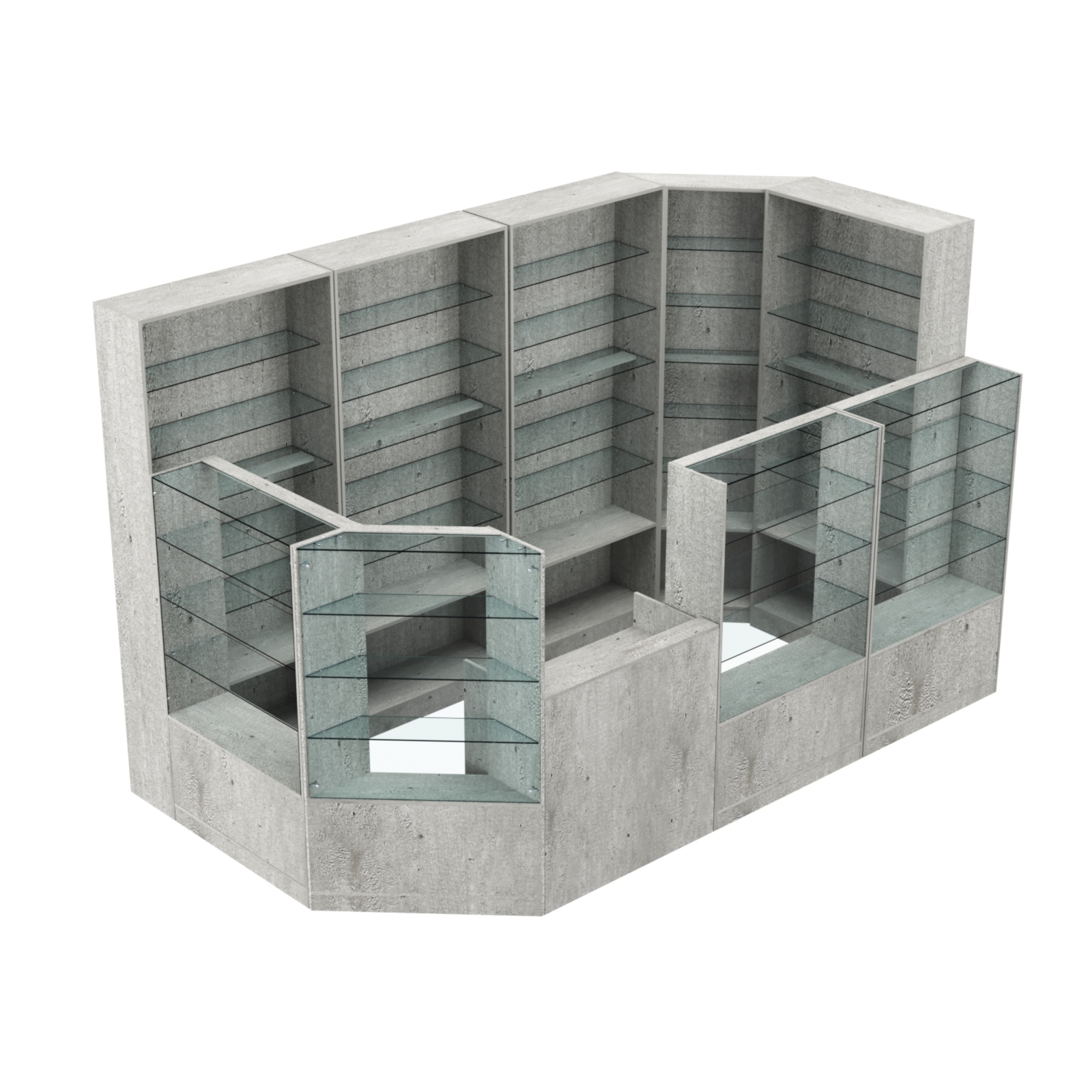 Торговый угловой островок ГРАЦИЯ №6 (открытый) (6.09 кв.м) Метрополитан Грей