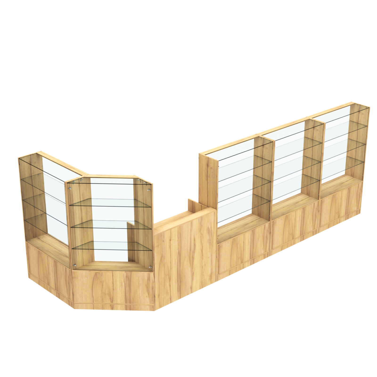 Торговый угловой островок ГРАЦИЯ №7 (открытый) (6.47 кв.м) Дуб Золотистый