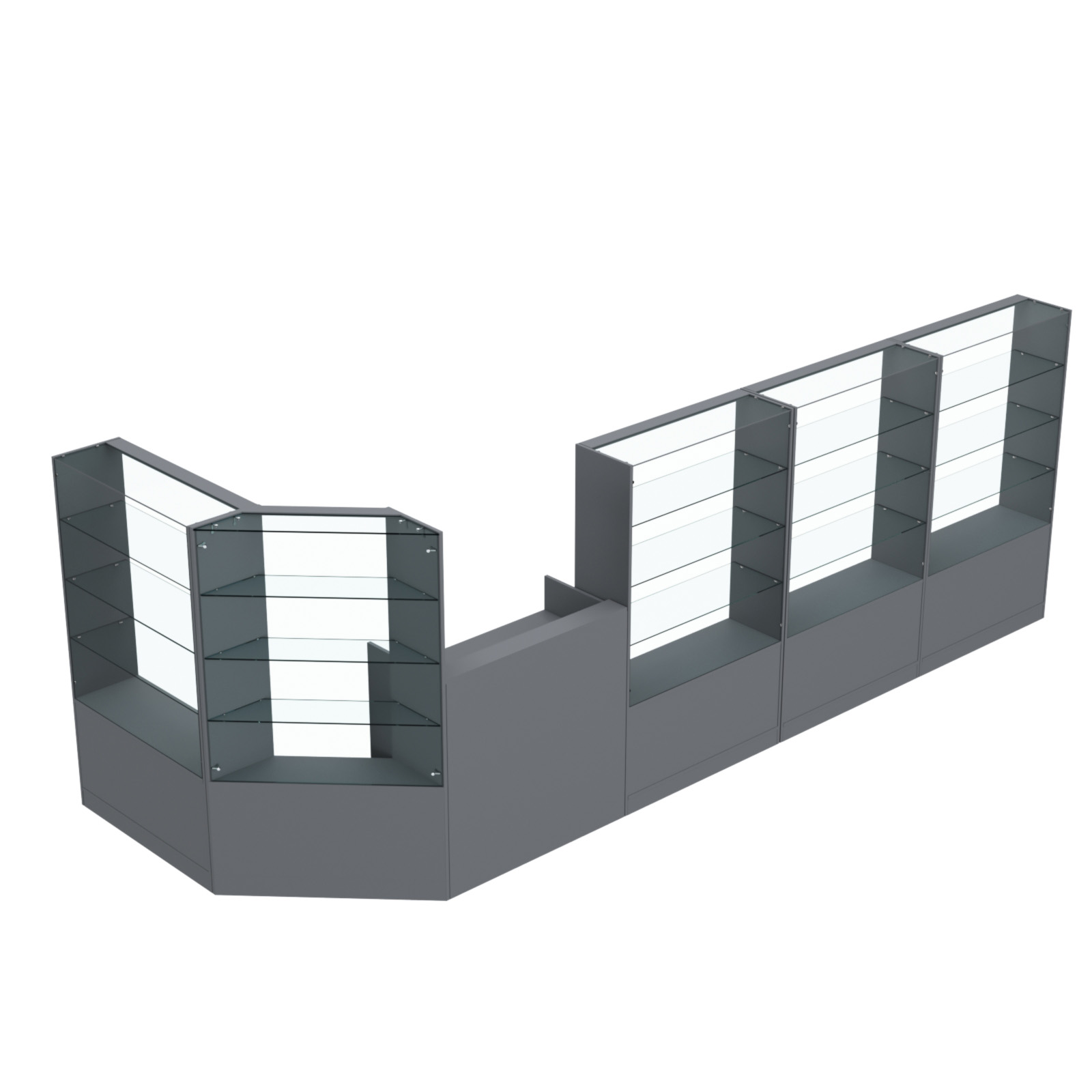 Торговый угловой островок ГРАЦИЯ №7 (открытый) (6.47 кв.м) Темно-Серый