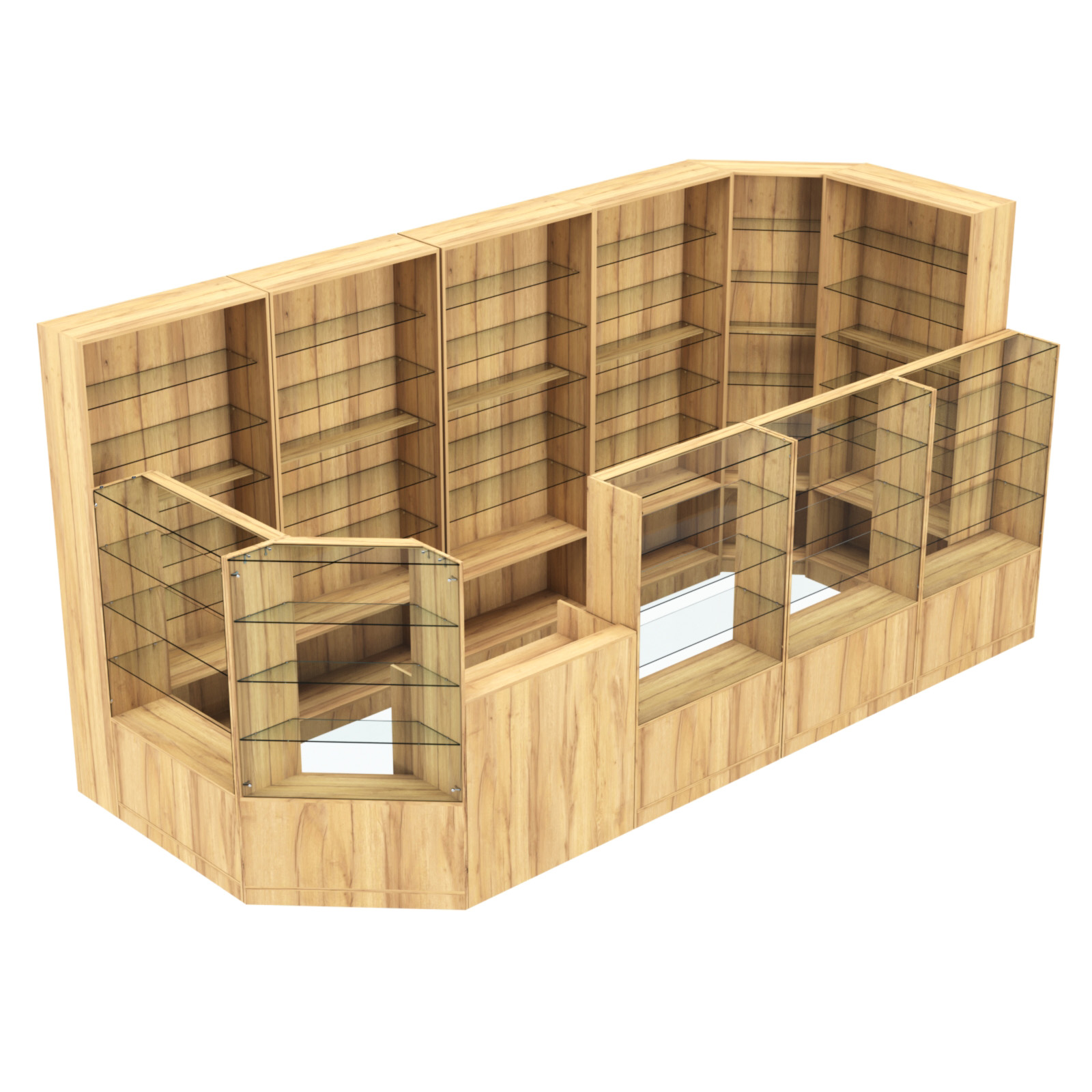 Торговый угловой островок ГРАЦИЯ №8 (открытый) (7.74 кв.м) Дуб Золотистый